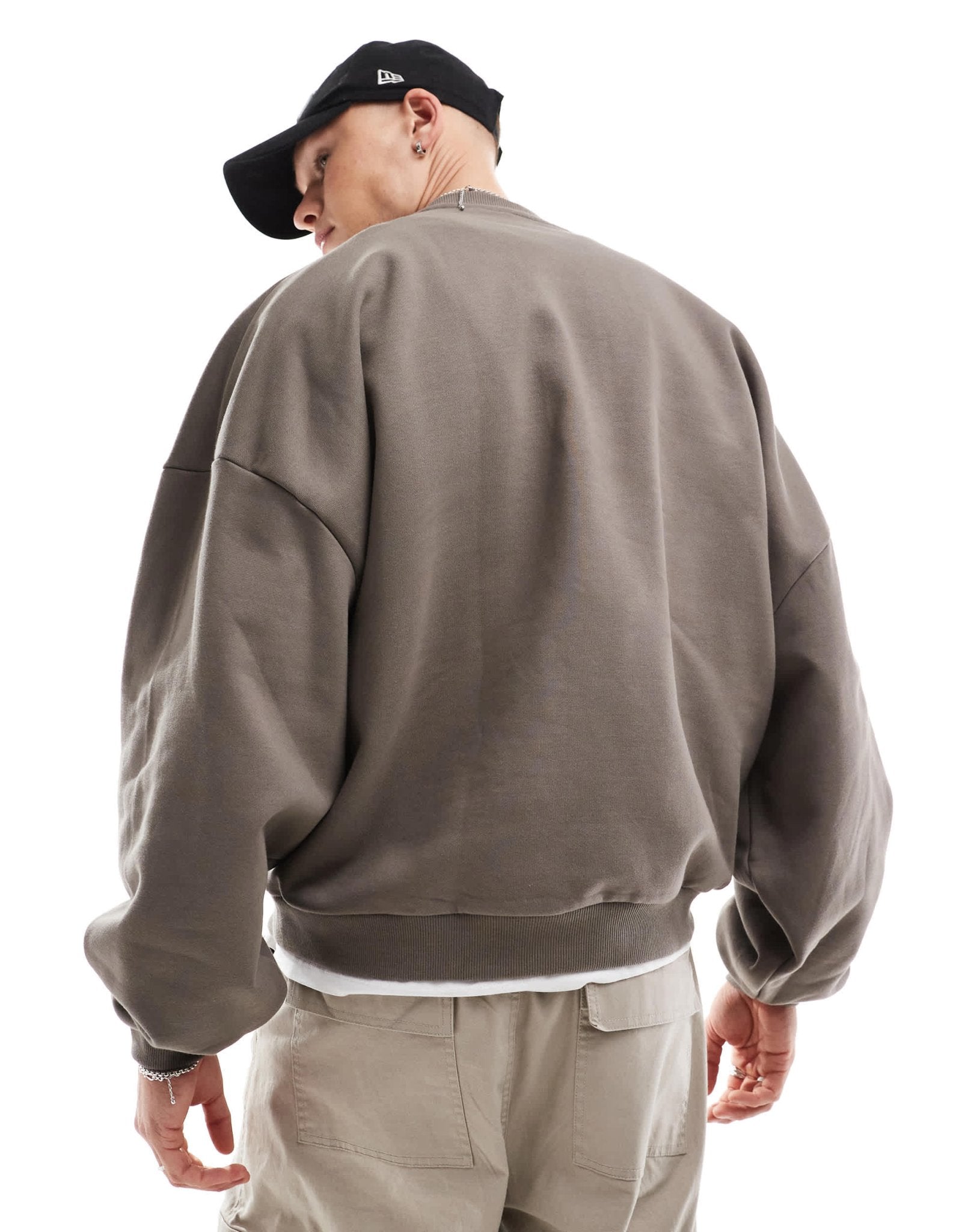 ASOS DESIGN premium heavyweight extreme oversized sweatshirt 400gsm in brown - ASOS Sample Sale
