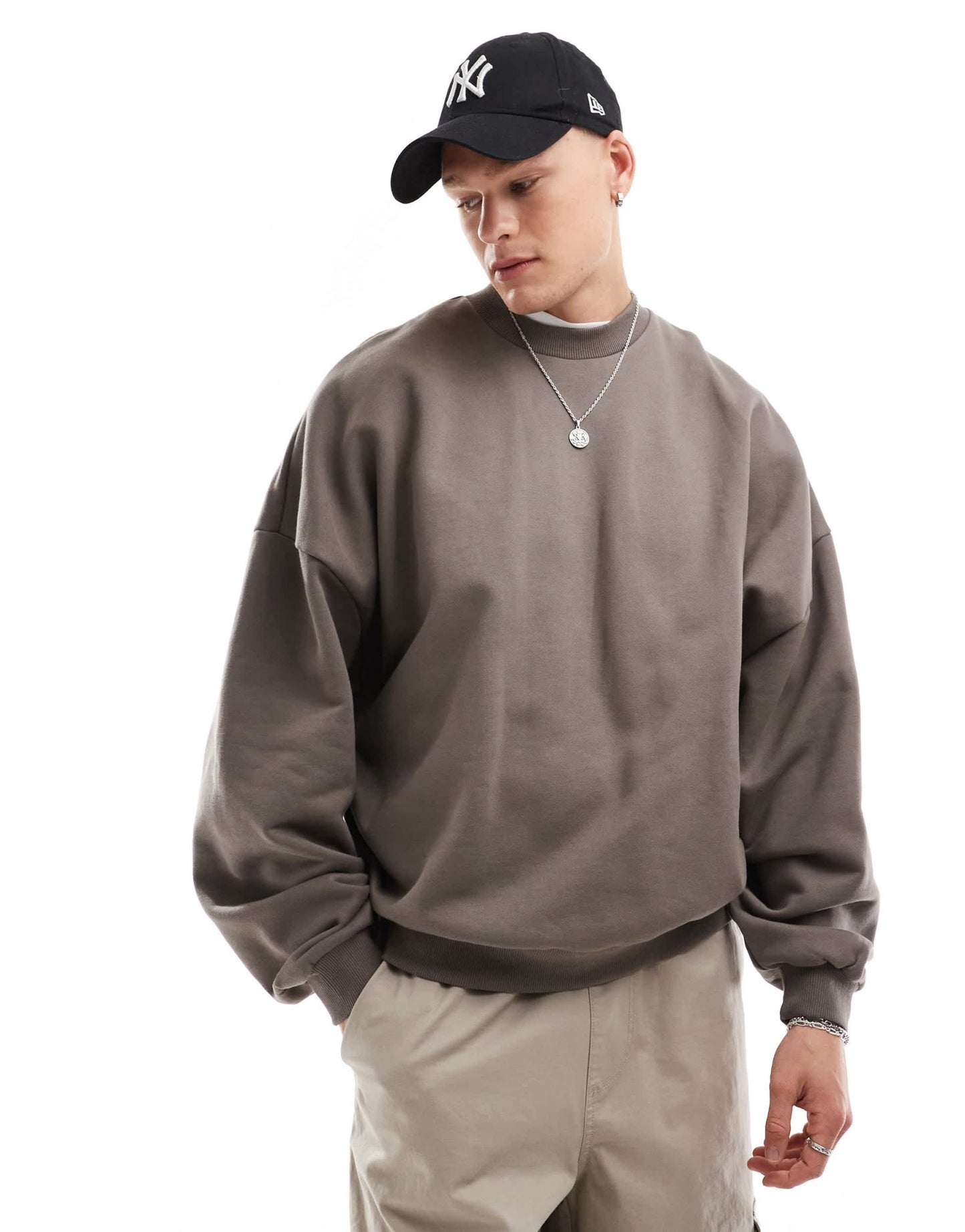 ASOS DESIGN premium heavyweight extreme oversized sweatshirt 400gsm in brown - ASOS Sample Sale