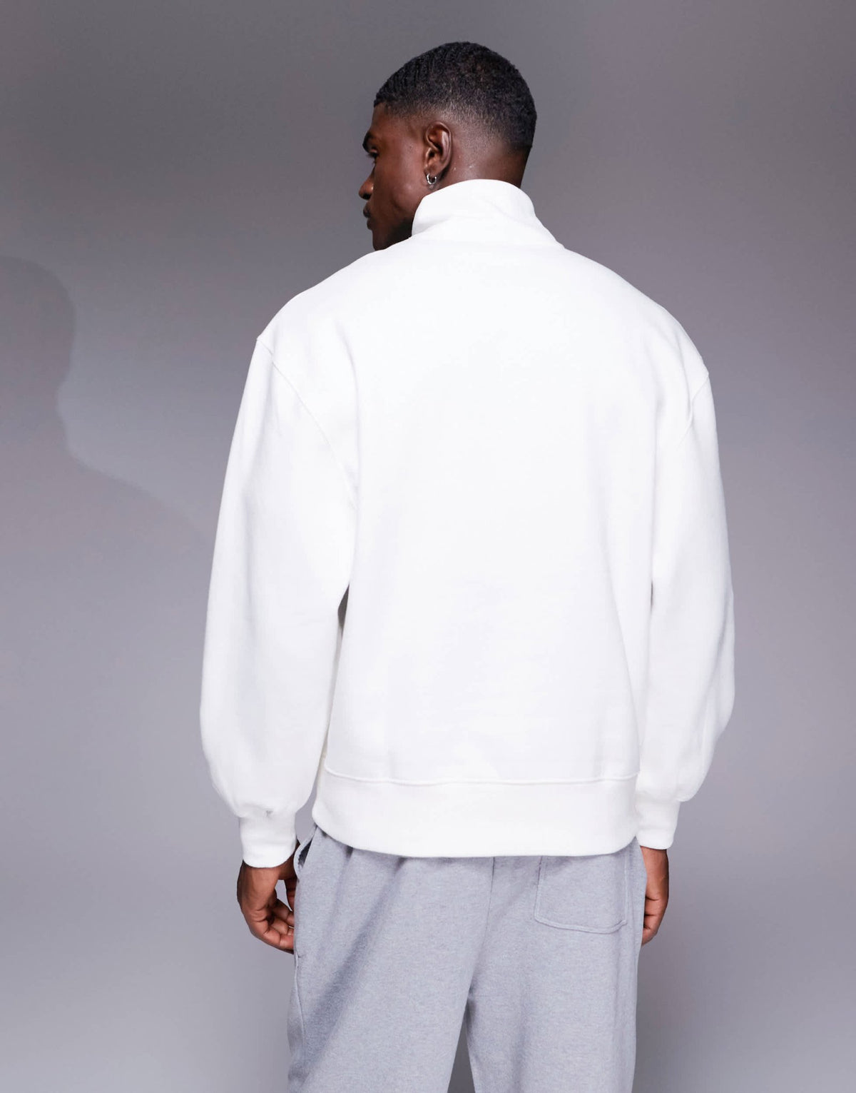 ASOS DESIGN premium heavyweight oversized quarter zip 400gsm in off white - ASOS Sample Sale