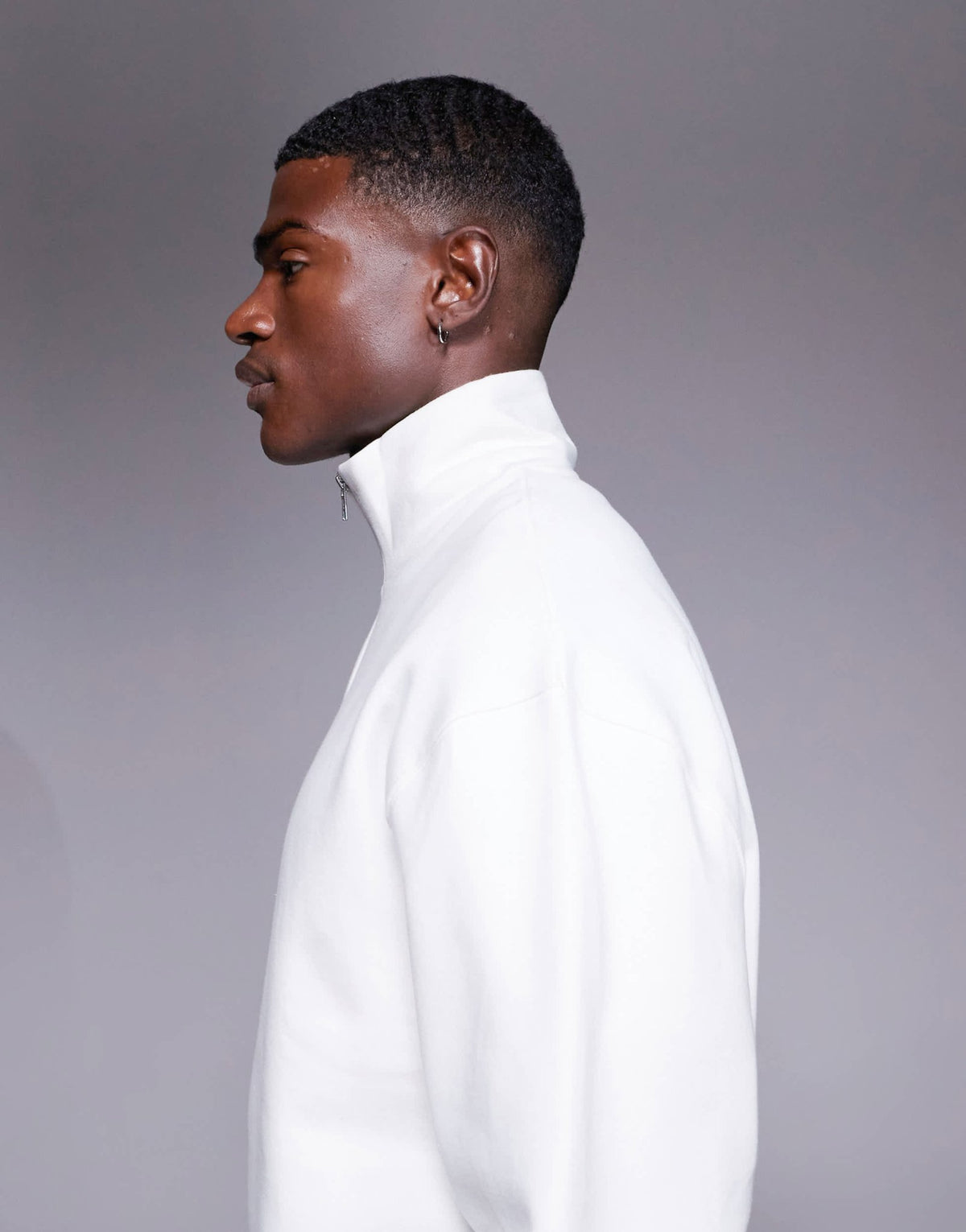 ASOS DESIGN premium heavyweight oversized quarter zip 400gsm in off white - ASOS Sample Sale