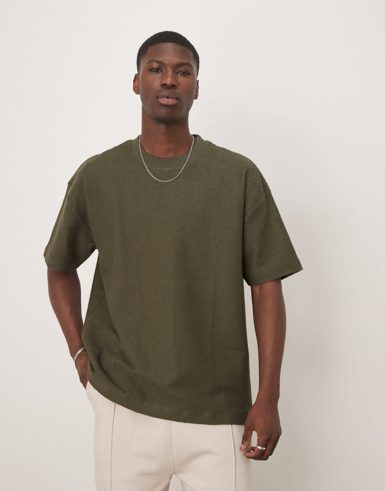 ASOS DESIGN Premium oversized textured t-shirt in green - ASOS Sample Sale