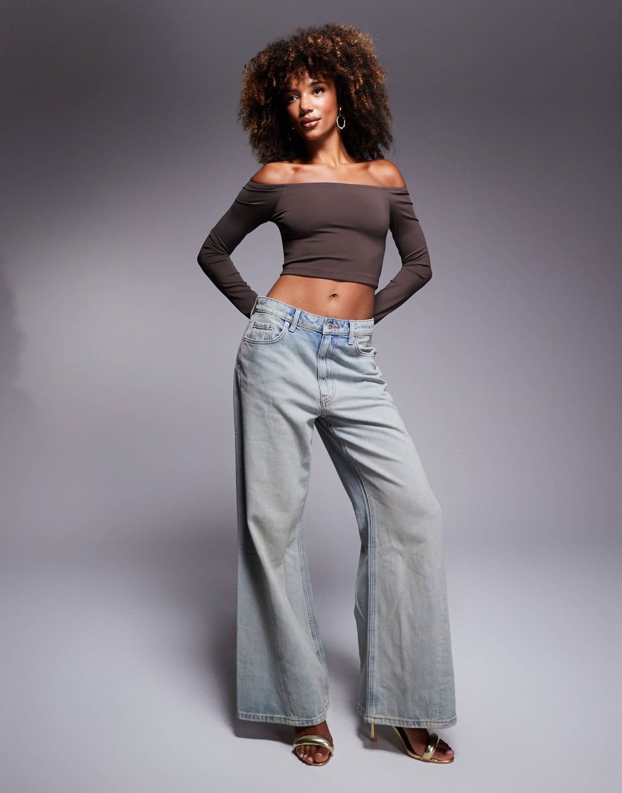 ASOS DESIGN Premium sculpting bardot top in chocolate - ASOS Sample Sale