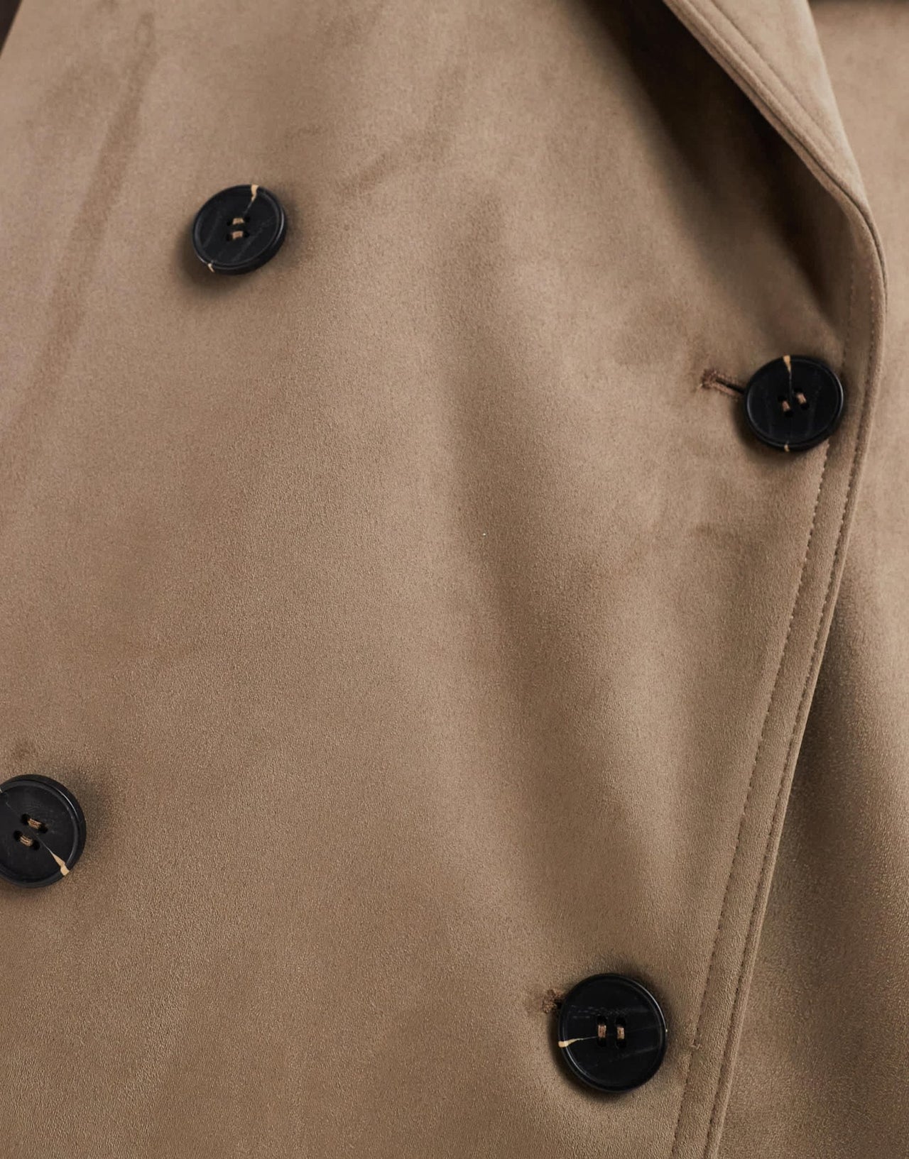 ASOS DESIGN premium suedette trench coat in beige - ASOS Sample Sale