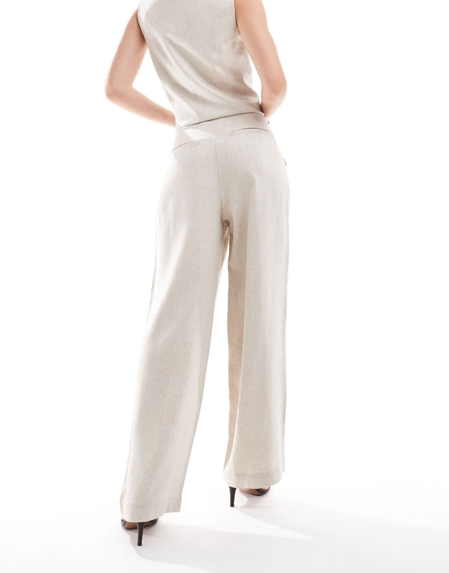 ASOS DESIGN premium trouser with linen in natural - ASOS Sample Sale