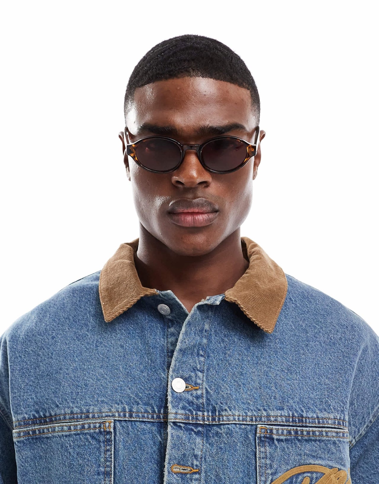 ASOS DESIGN preppy oval in tort with burgundy lens - ASOS Sample Sale