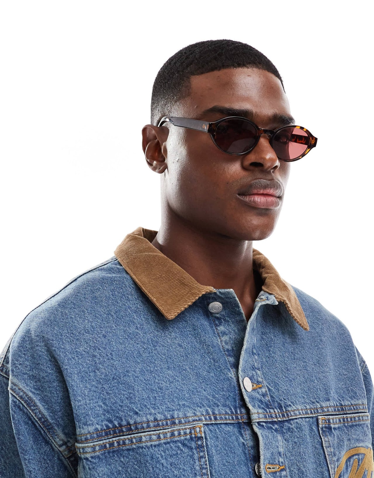 ASOS DESIGN preppy oval in tort with burgundy lens - ASOS Sample Sale