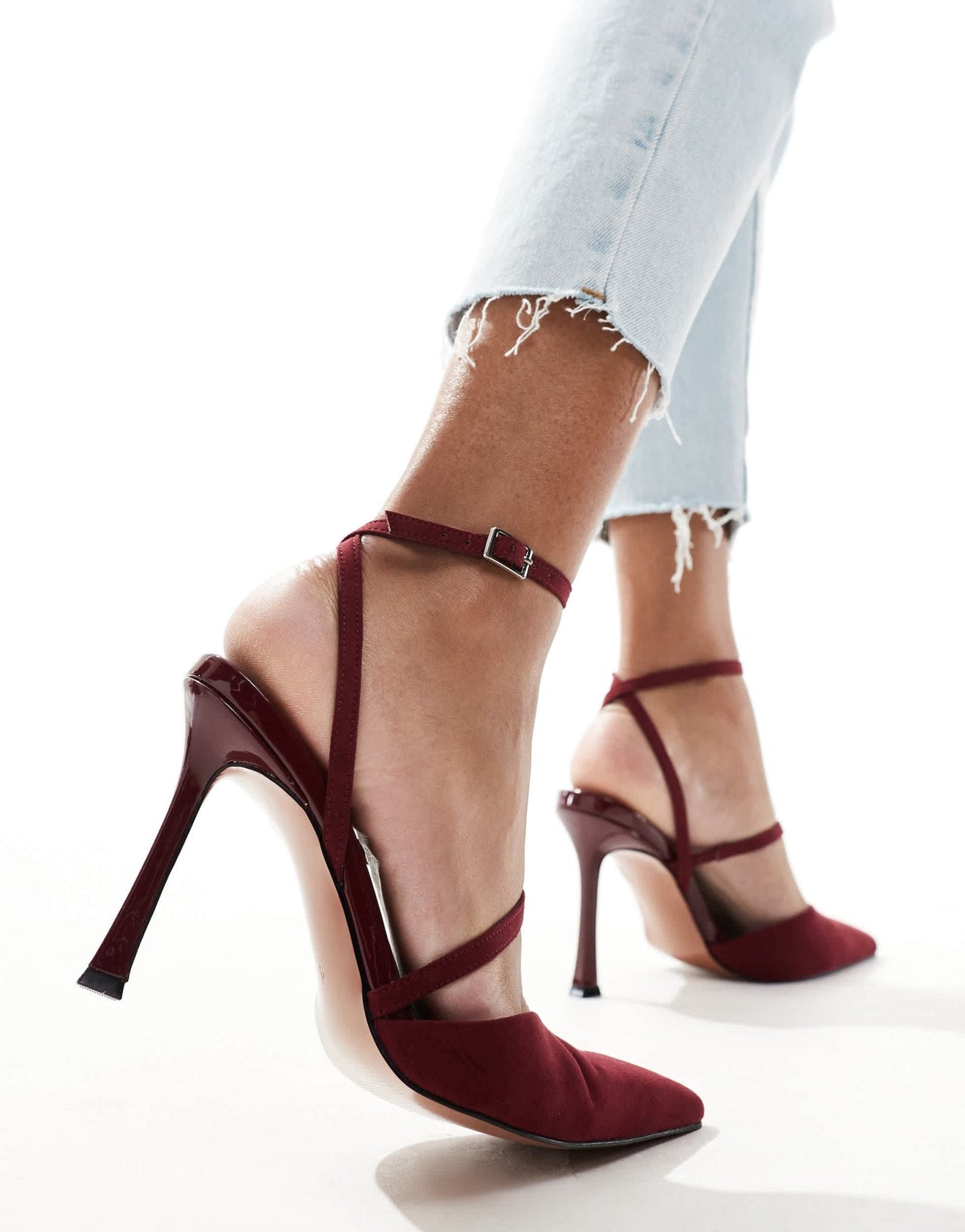 ASOS DESIGN Present high heeled shoes in burgundy - ASOS Sample Sale