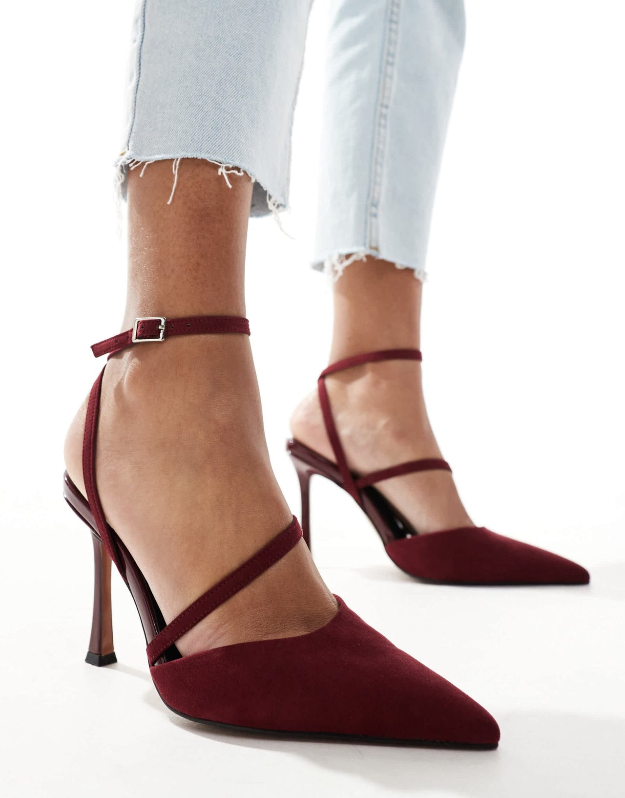 ASOS DESIGN Present high heeled shoes in burgundy - ASOS Sample Sale