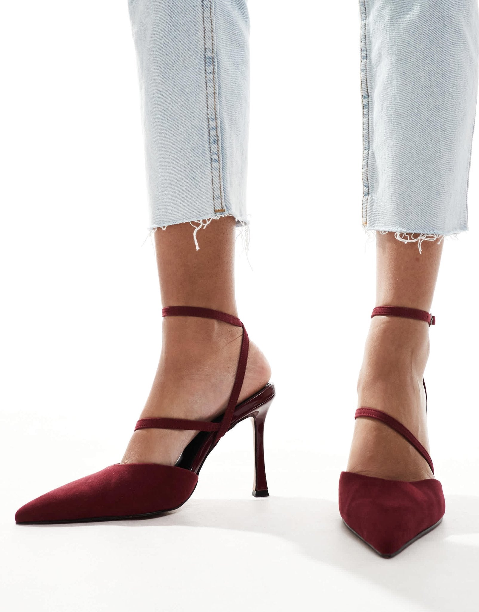 ASOS DESIGN Present high heeled shoes in burgundy - ASOS Sample Sale