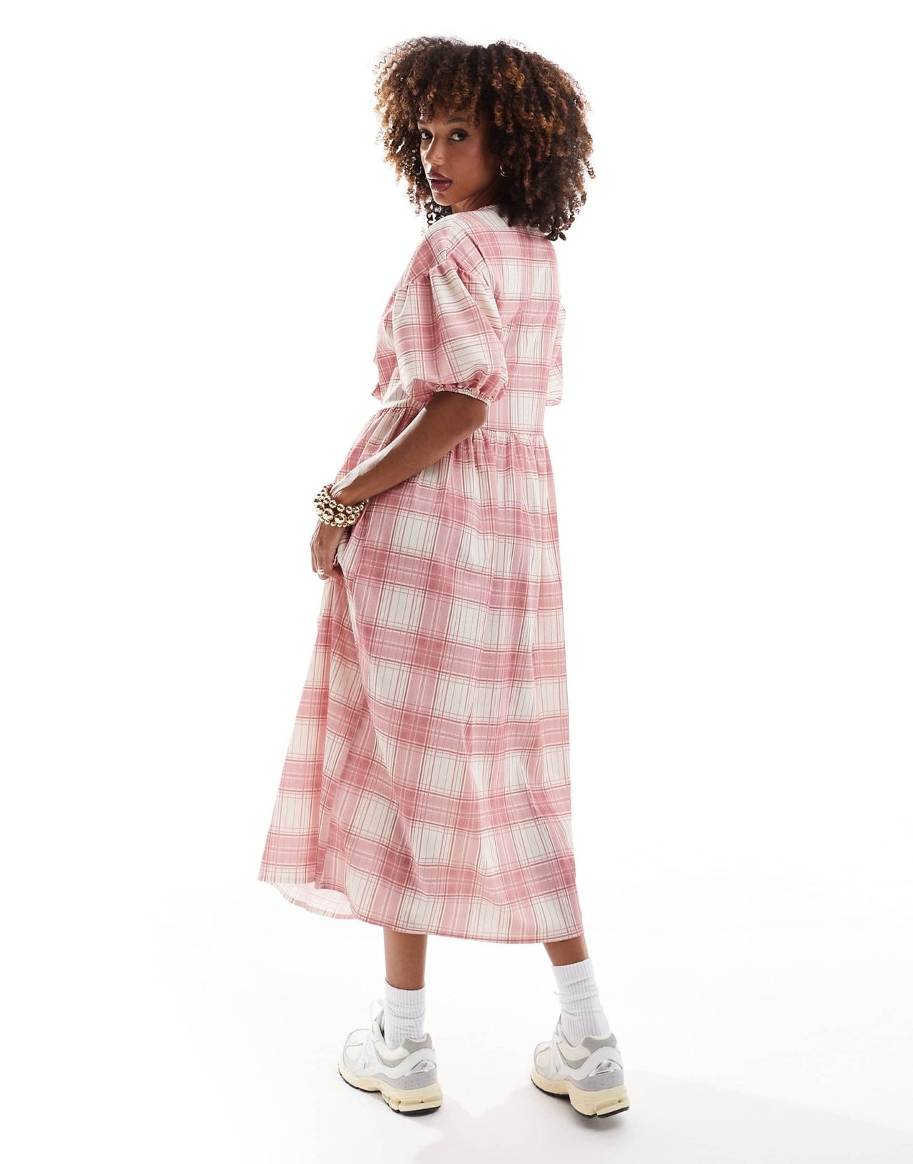 ASOS DESIGN puff sleeve tie front maxi dress in red check - ASOS Sample Sale