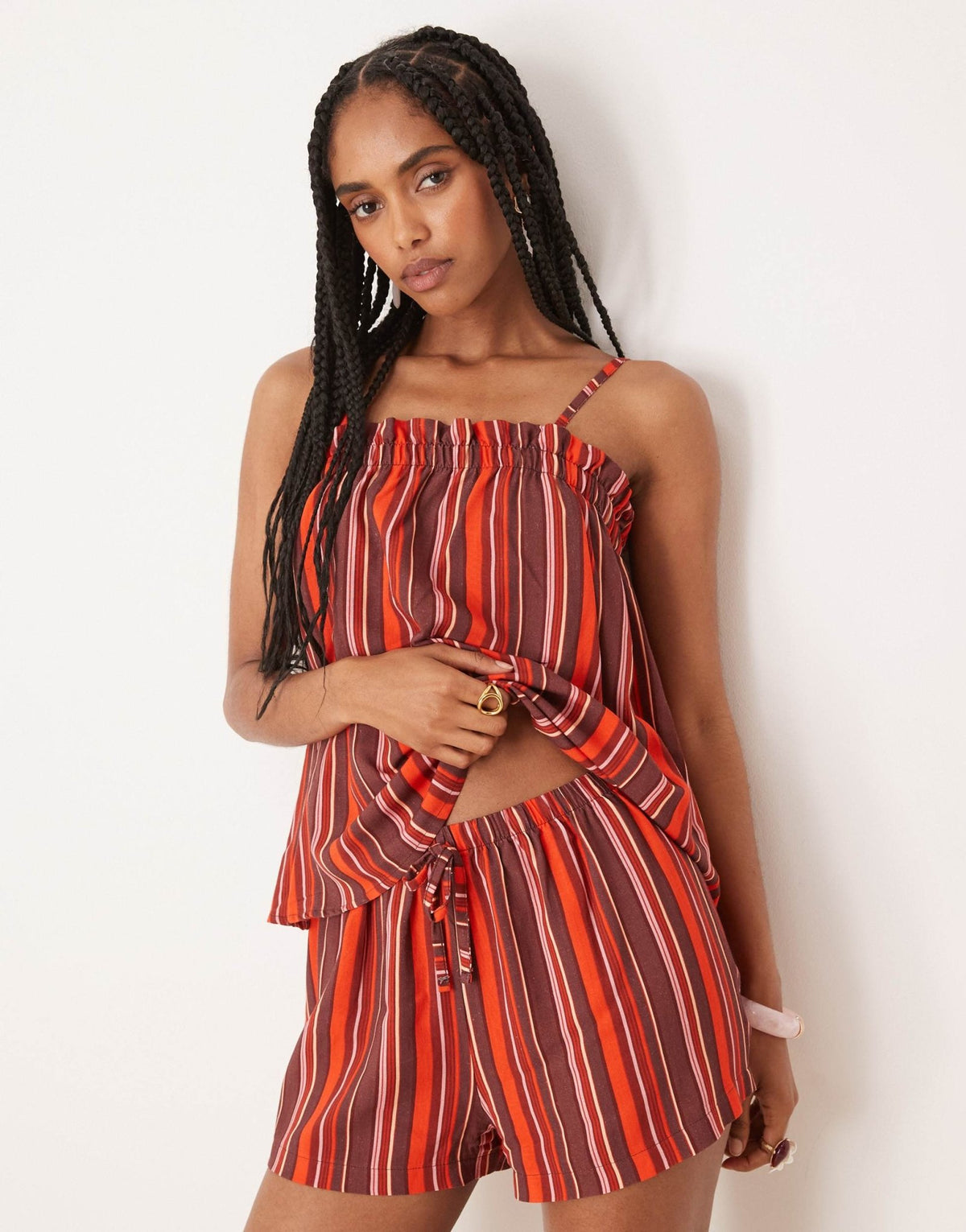 ASOS DESIGN pull on micro short in maroon stripe - ASOS Sample Sale