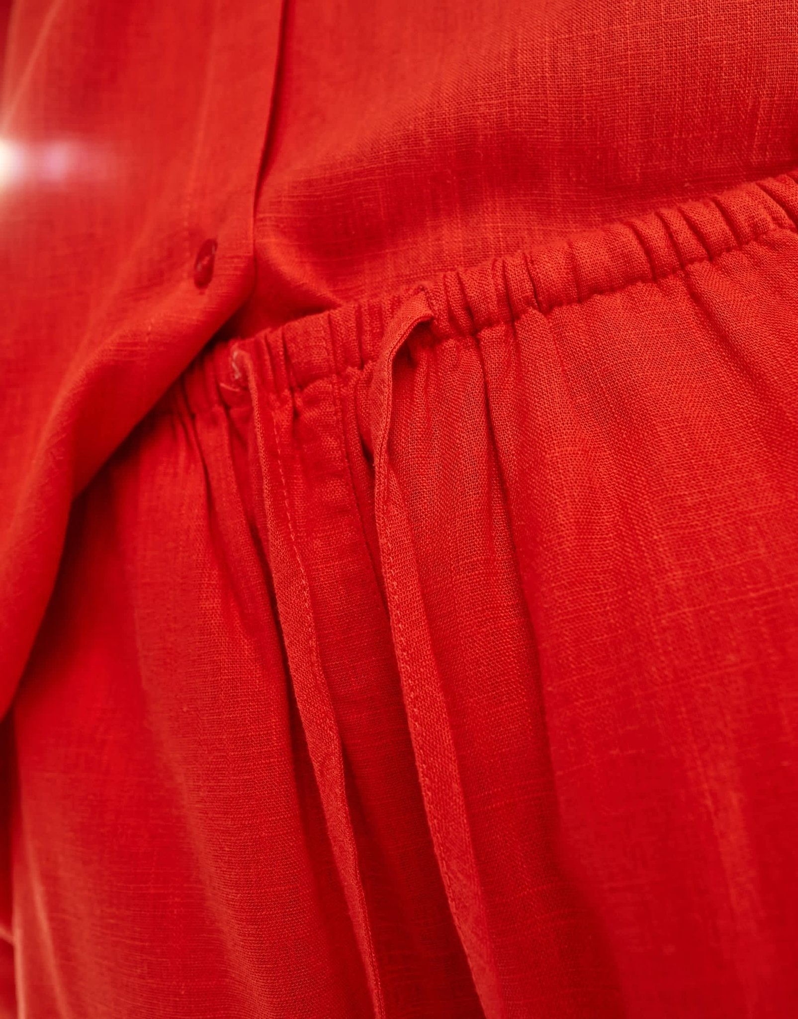 ASOS DESIGN pull on short with linen in red - ASOS Sample Sale