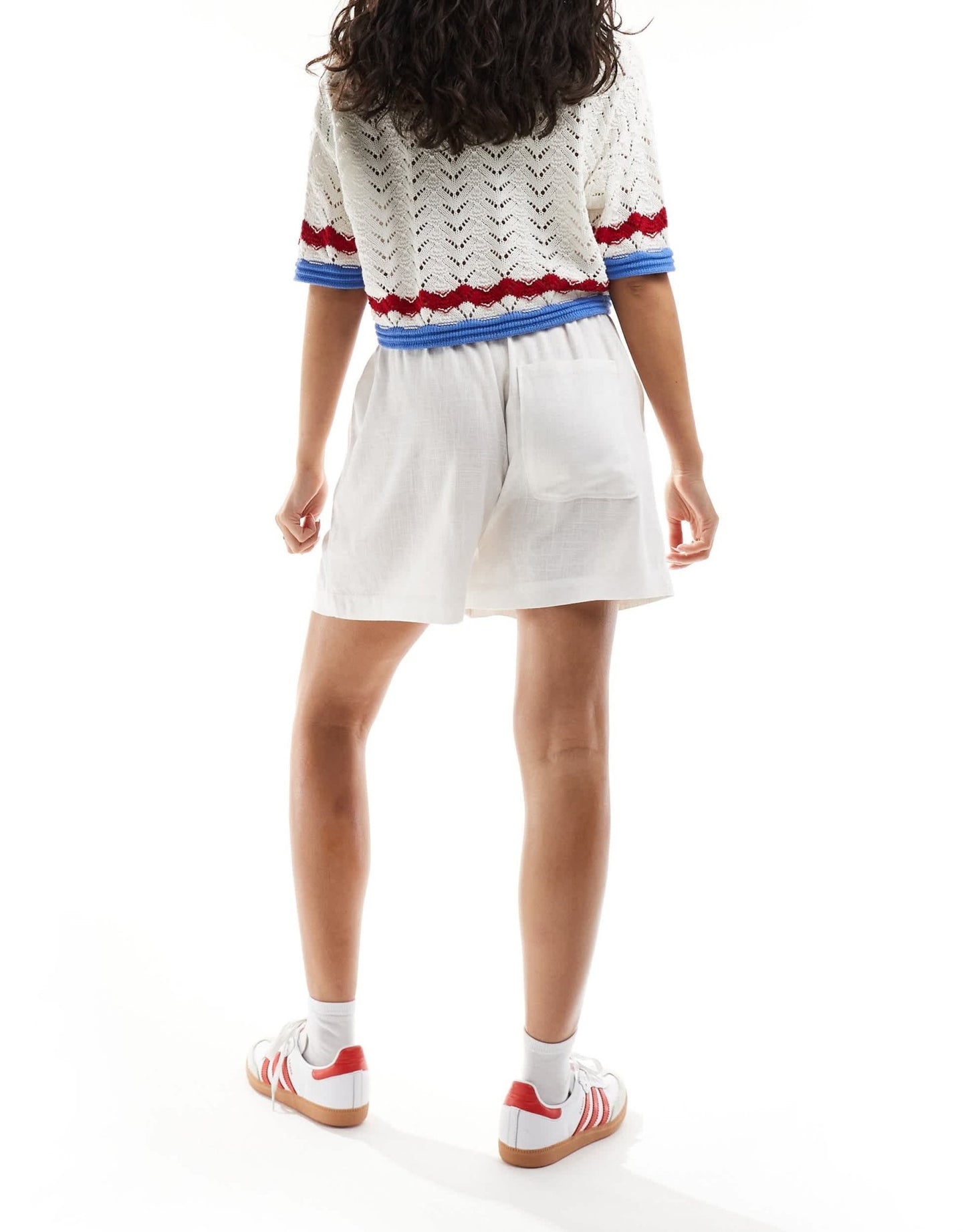 ASOS DESIGN pull on shorts with linen in white - ASOS Sample Sale
