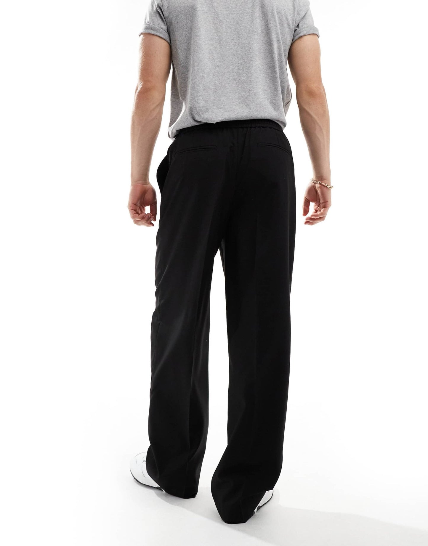 ASOS DESIGN pull on smart wide leg trousers in black - ASOS Sample Sale