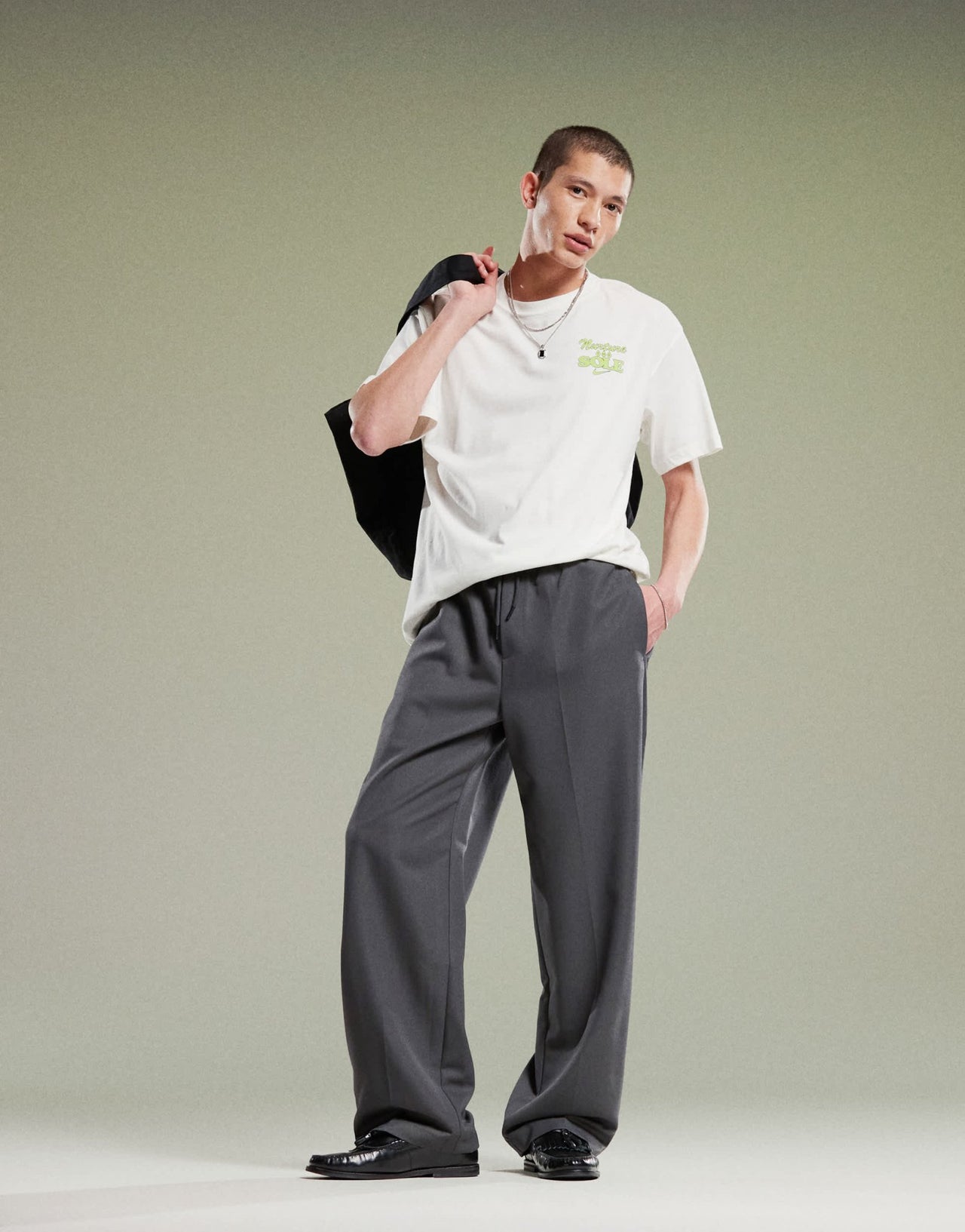 ASOS DESIGN pull on smart wide leg trousers in charcoal - ASOS Sample Sale