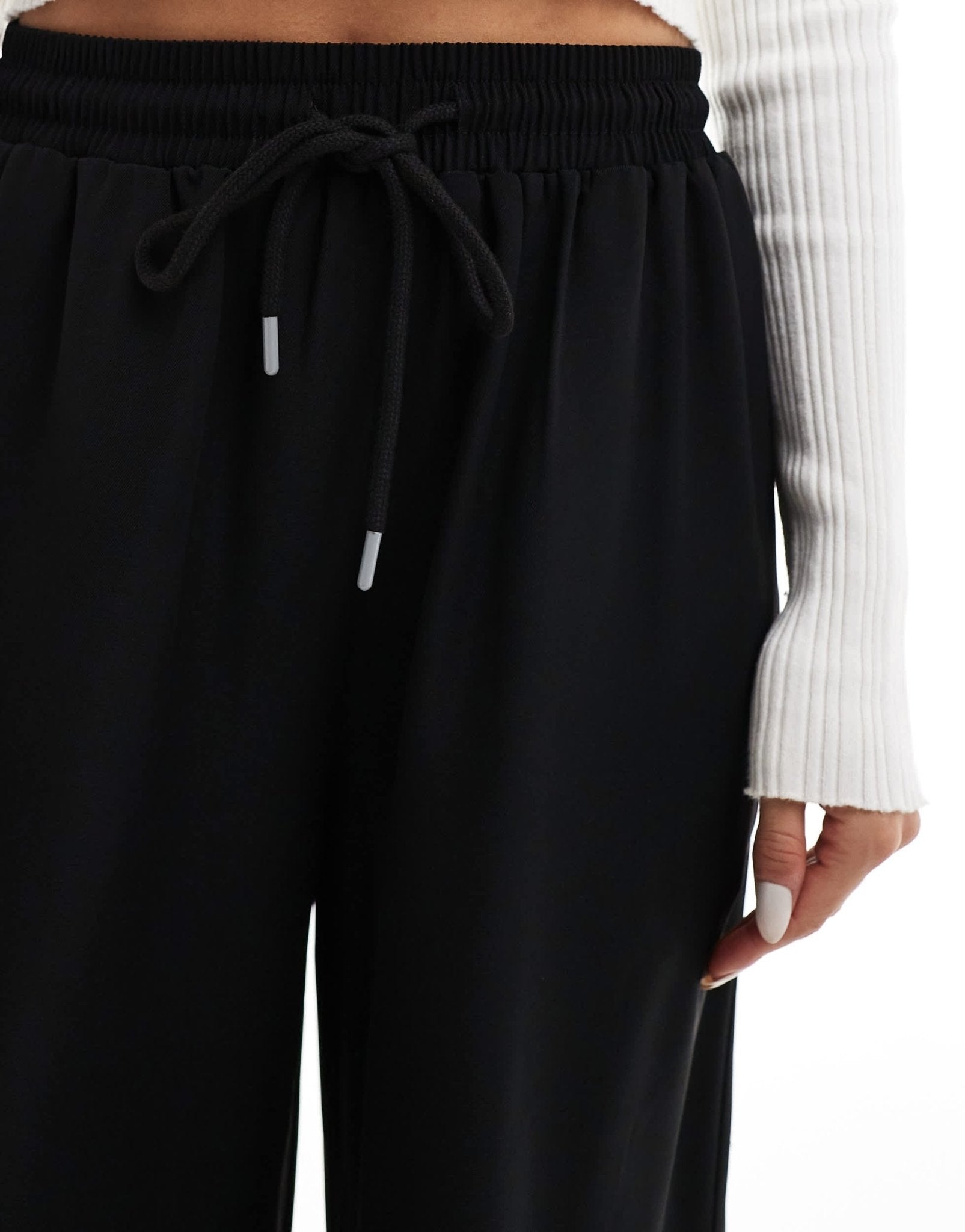 ASOS DESIGN pull on trousers with side zip detail in black - ASOS Sample Sale