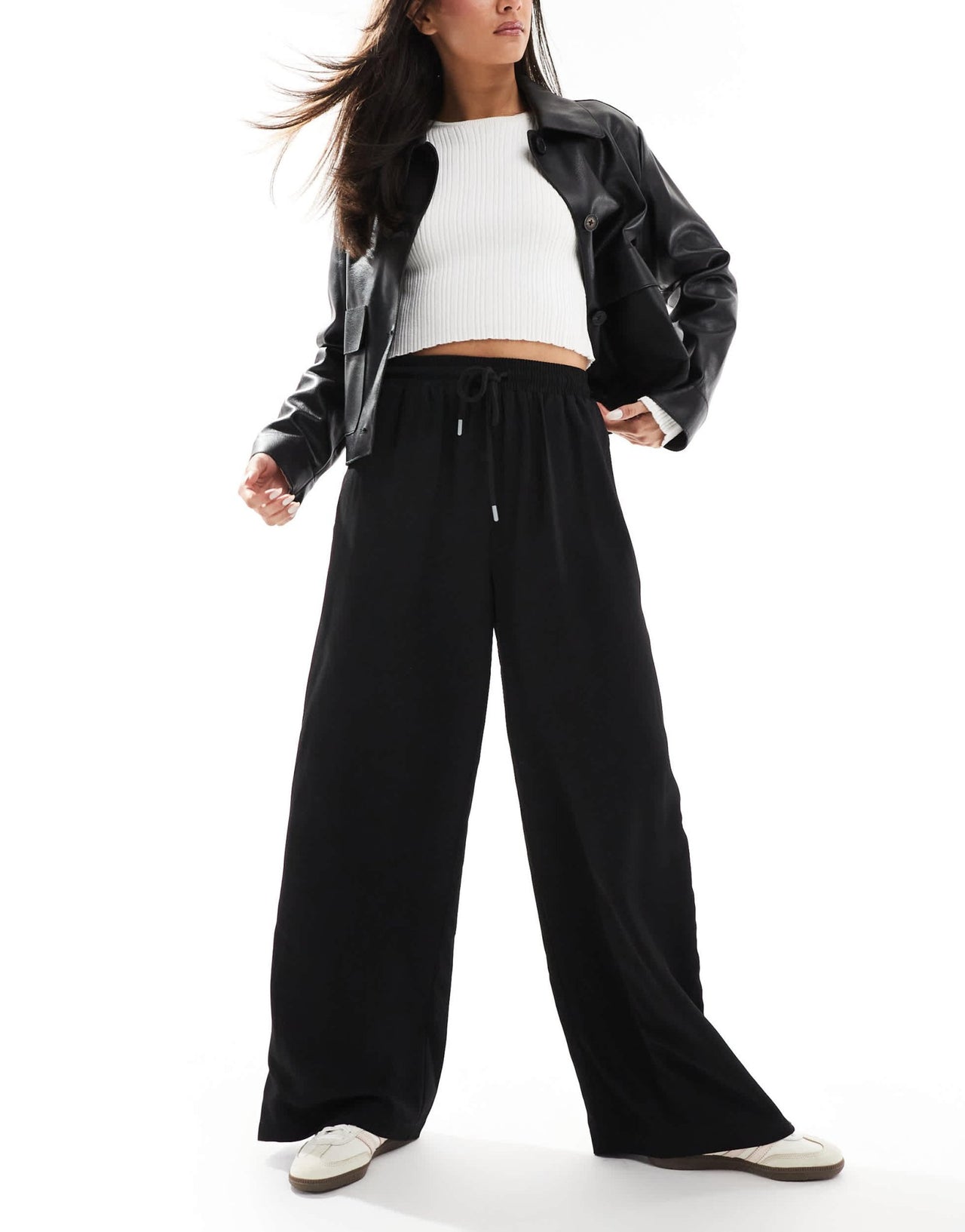 ASOS DESIGN pull on trousers with side zip detail in black - ASOS Sample Sale