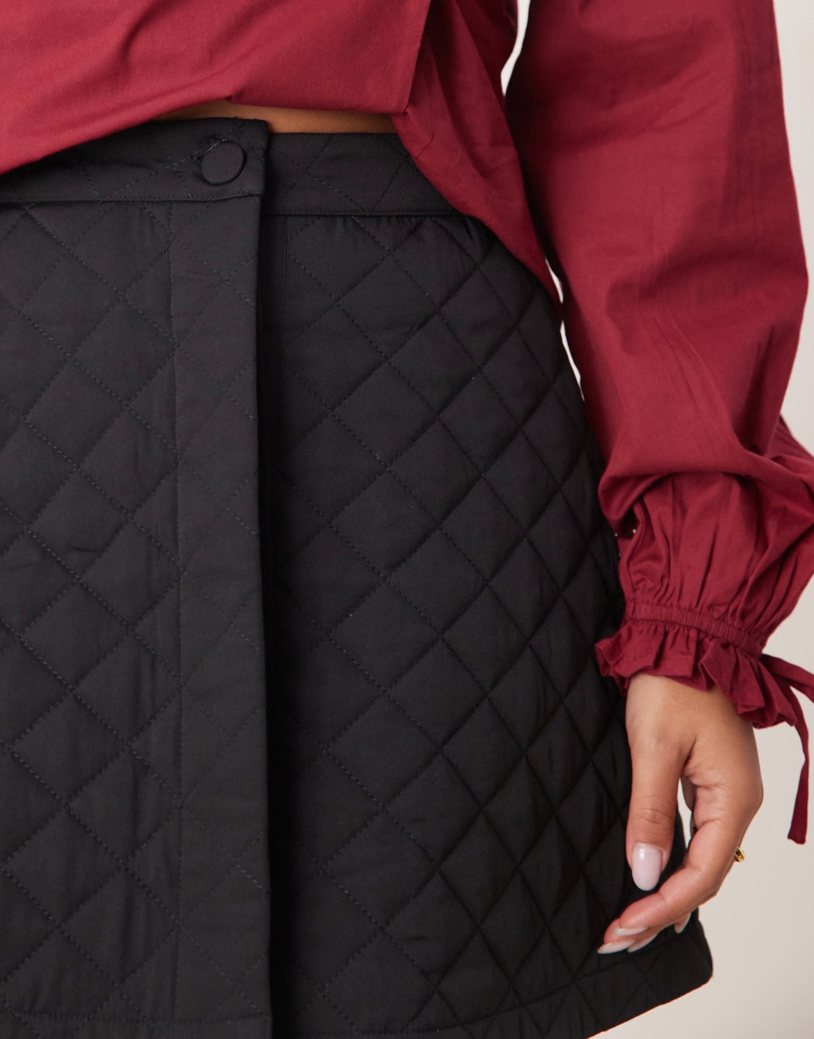 ASOS DESIGN quilted mini skirt in black - ASOS Sample Sale