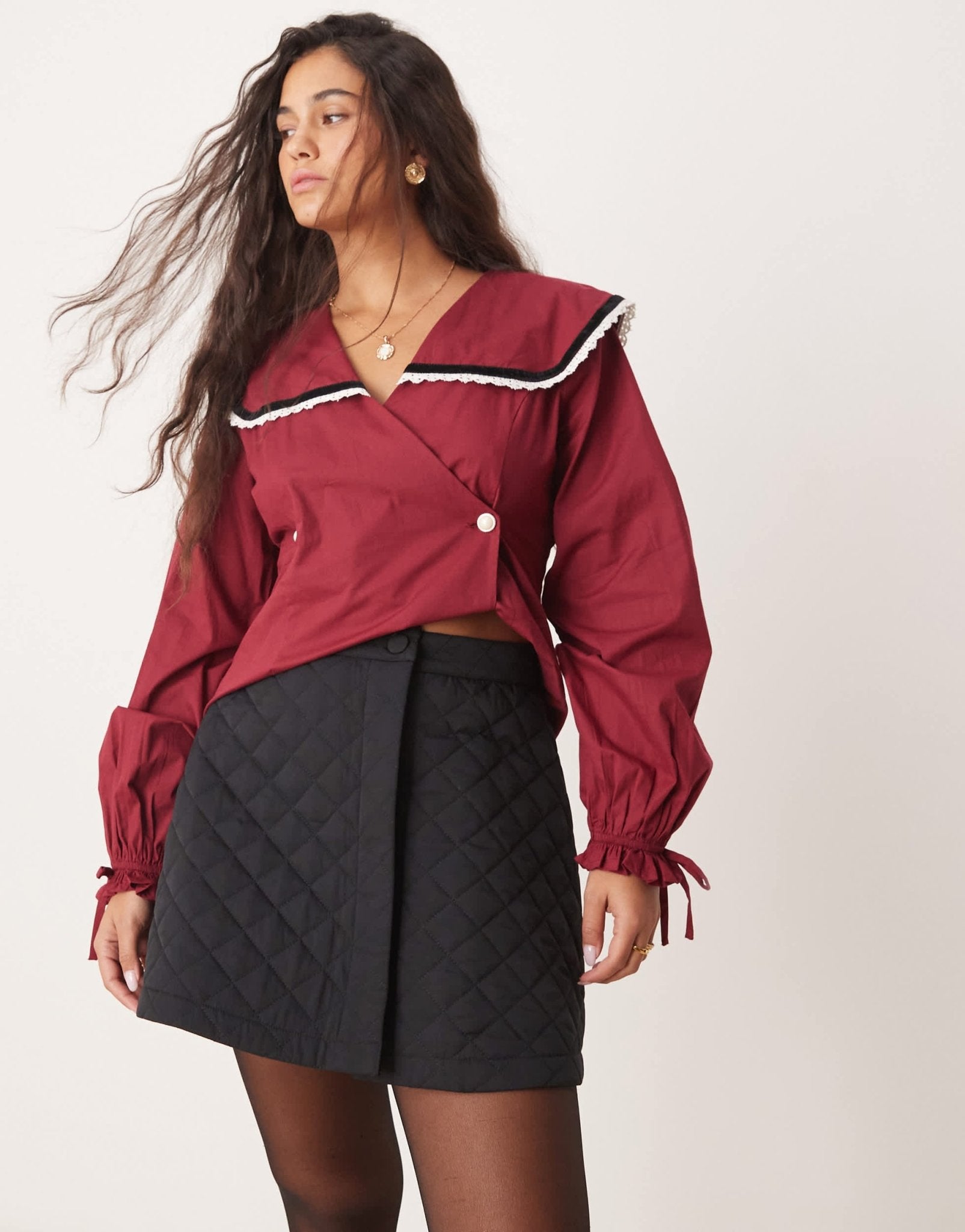 ASOS DESIGN quilted mini skirt in black - ASOS Sample Sale