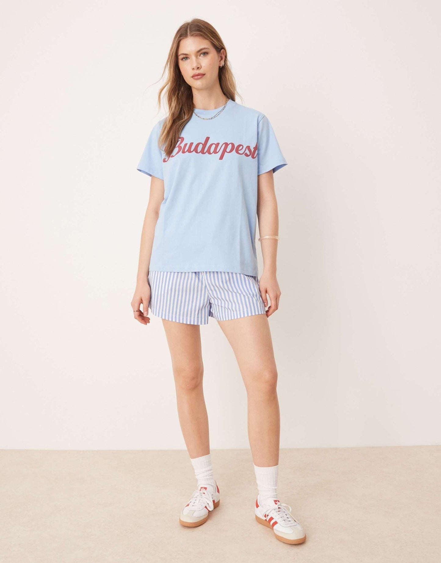 ASOS DESIGN regular fit t-shirt with budapest graphic in blue - ASOS Sample Sale