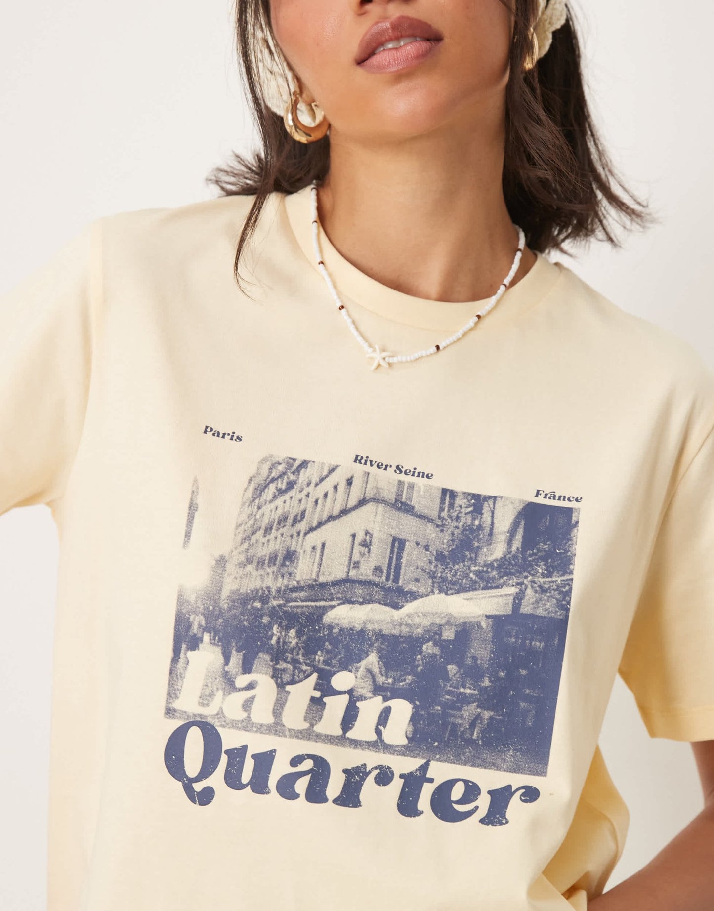 ASOS DESIGN regular fit t-shirt with Latin quarter graphic in lemon - ASOS Sample Sale