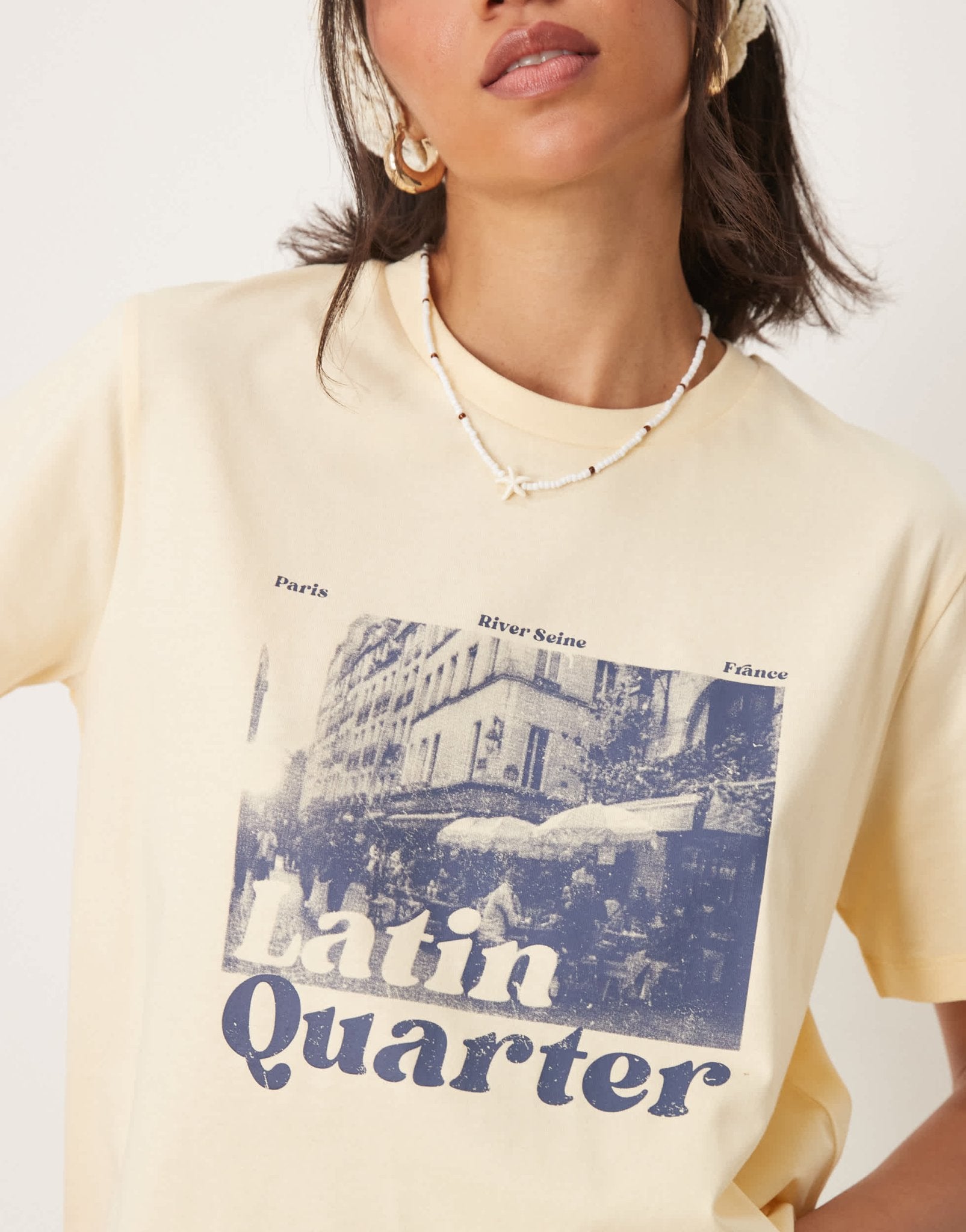 ASOS DESIGN regular fit t-shirt with Latin quarter graphic in lemon - ASOS Sample Sale