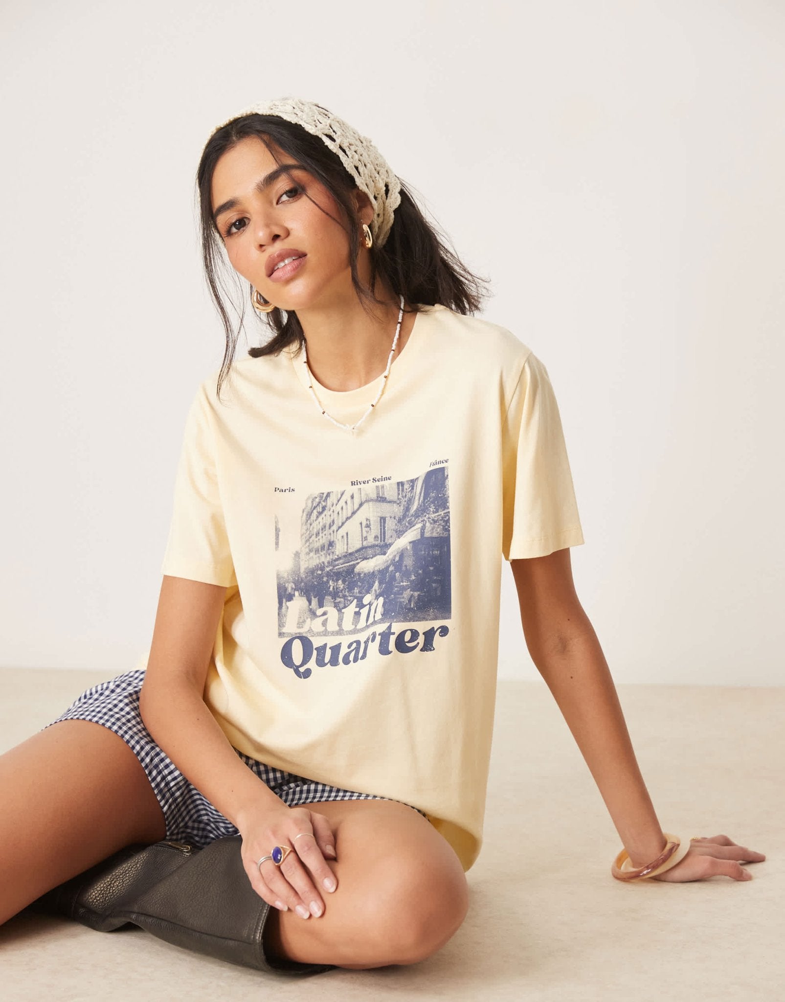 ASOS DESIGN regular fit t-shirt with Latin quarter graphic in lemon - ASOS Sample Sale