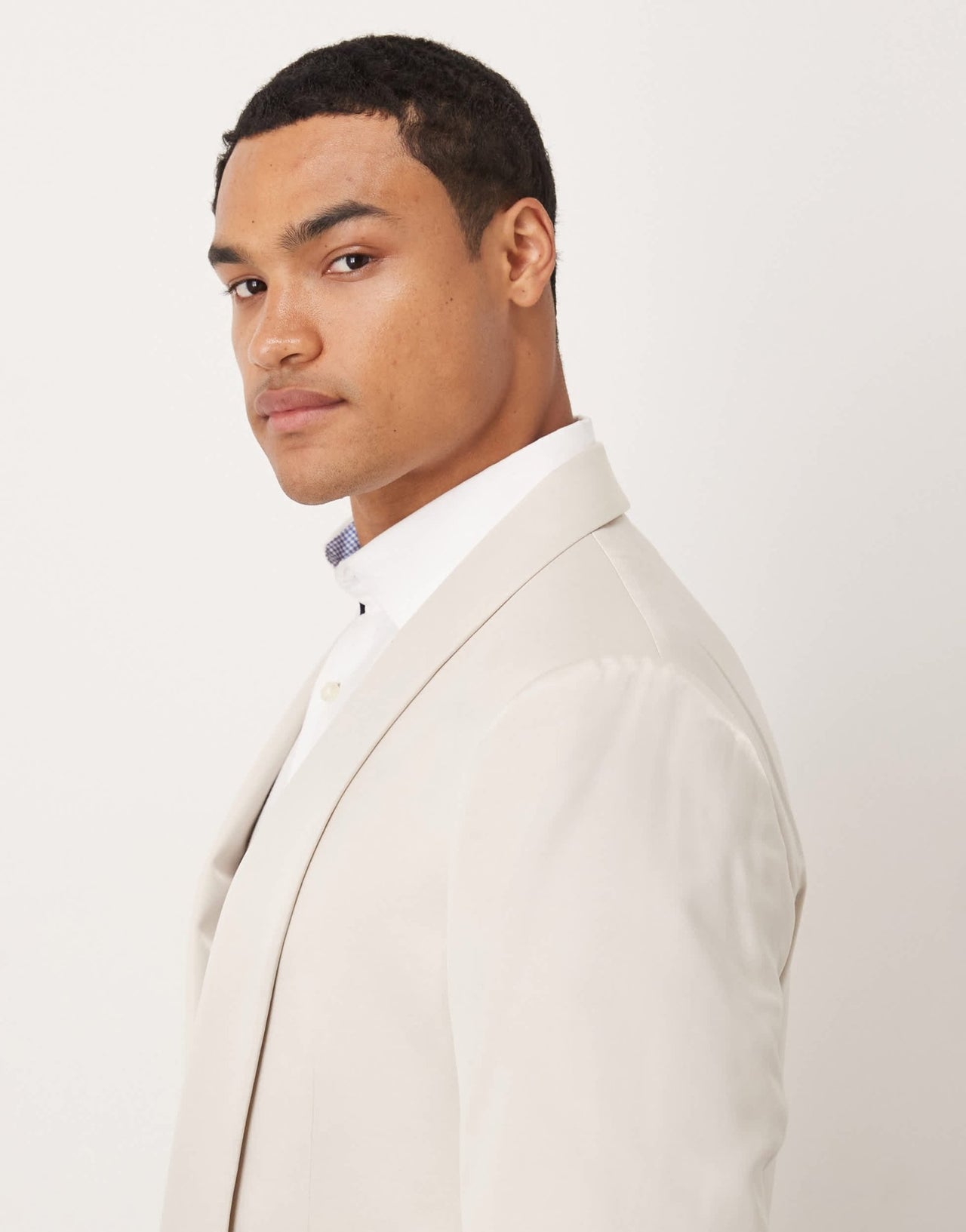 ASOS DESIGN regular suit jacket in beige satin - ASOS Sample Sale