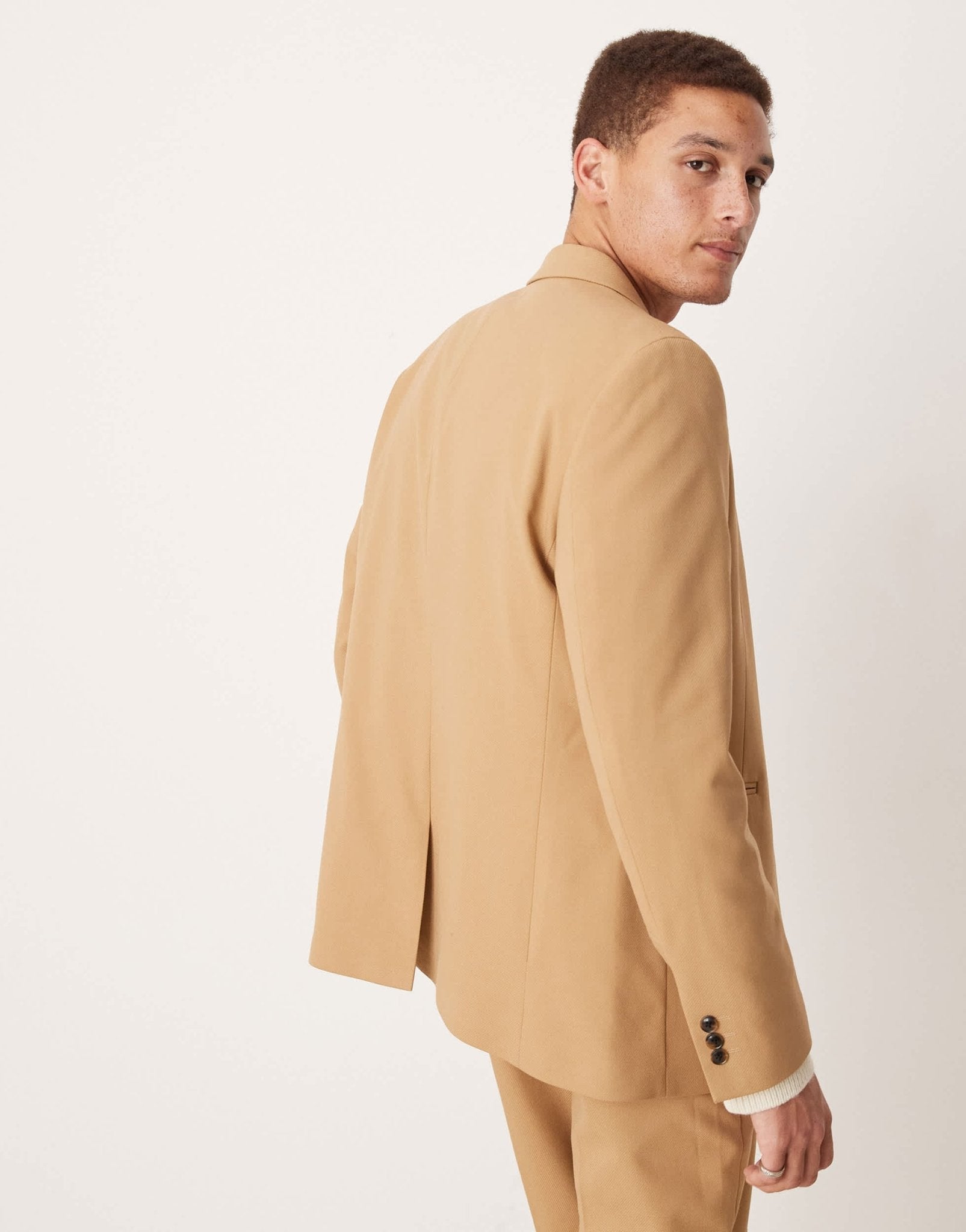 ASOS DESIGN regular suit jacket in camel twill - ASOS Sample Sale