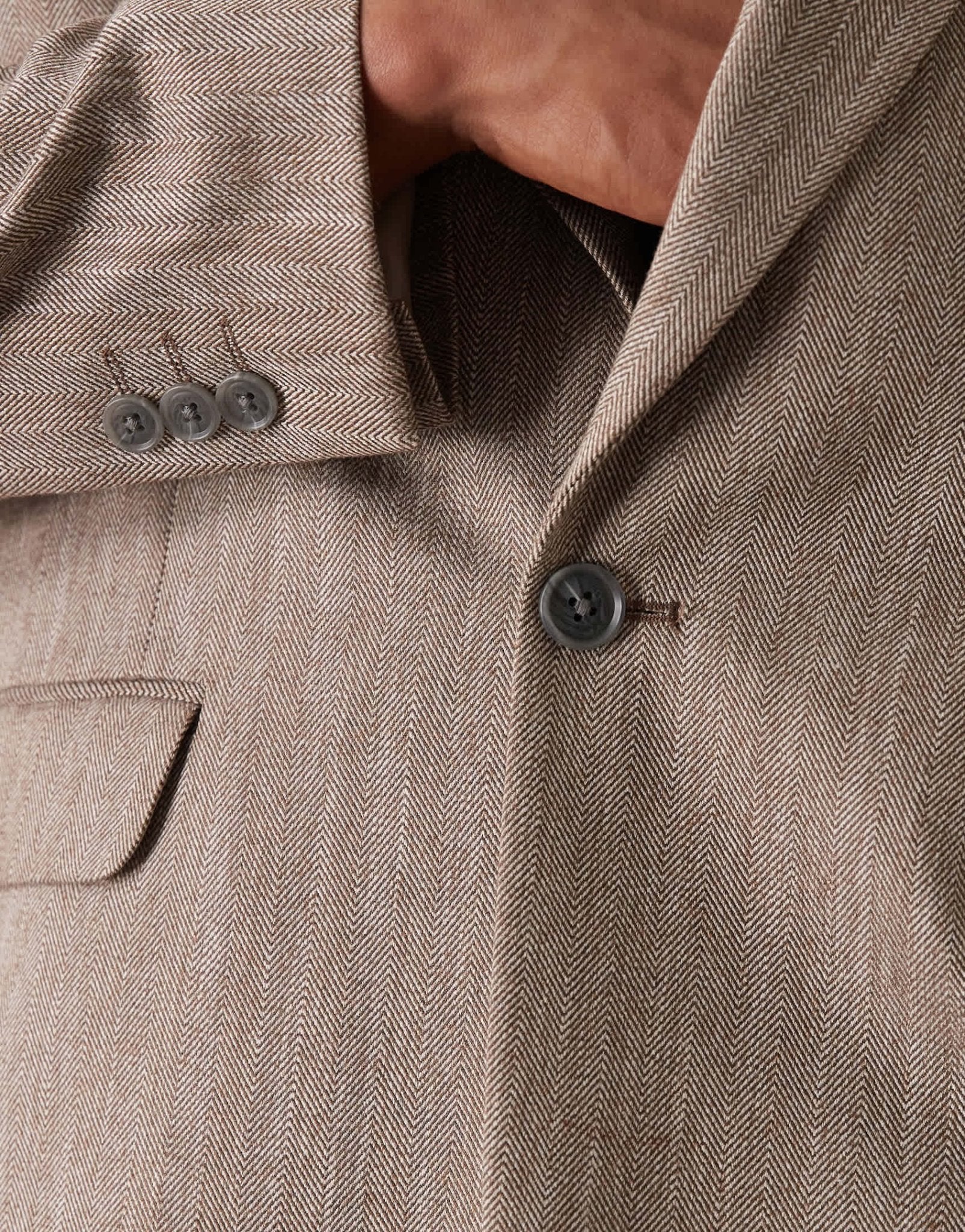 ASOS DESIGN regular suit jacket in light brown herringbone - ASOS Sample Sale