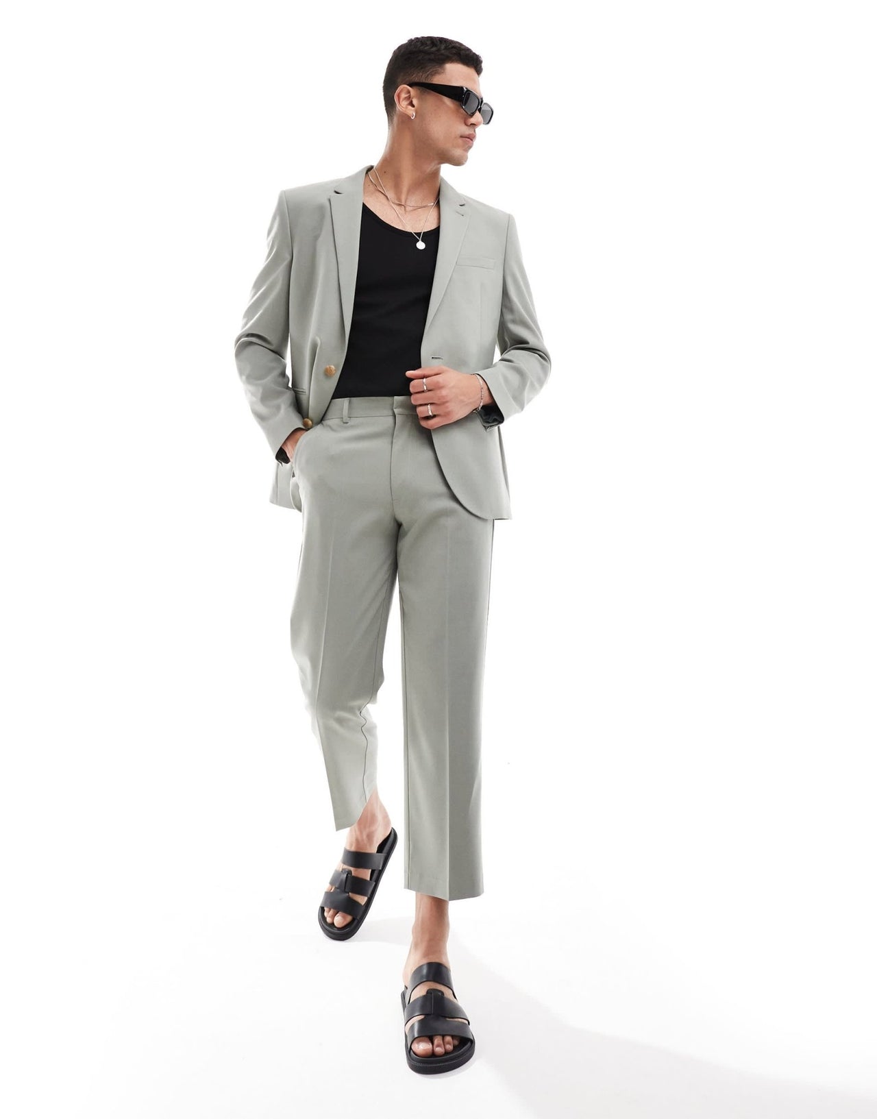 ASOS DESIGN regular suit jacket in sage green - ASOS Sample Sale