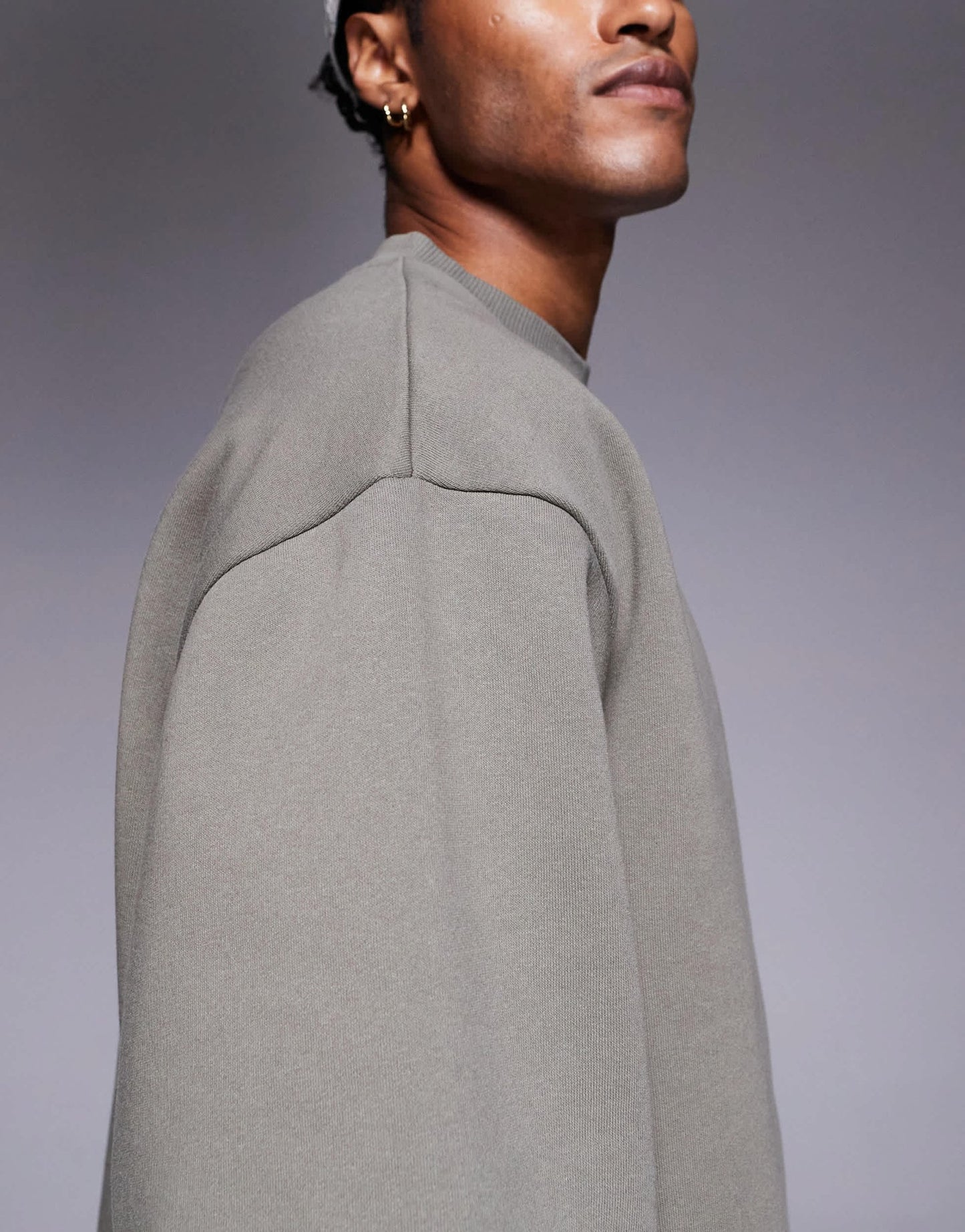ASOS DESIGN relaxed 3/4 sleeve sweatshirt in khaki - ASOS Sample Sale