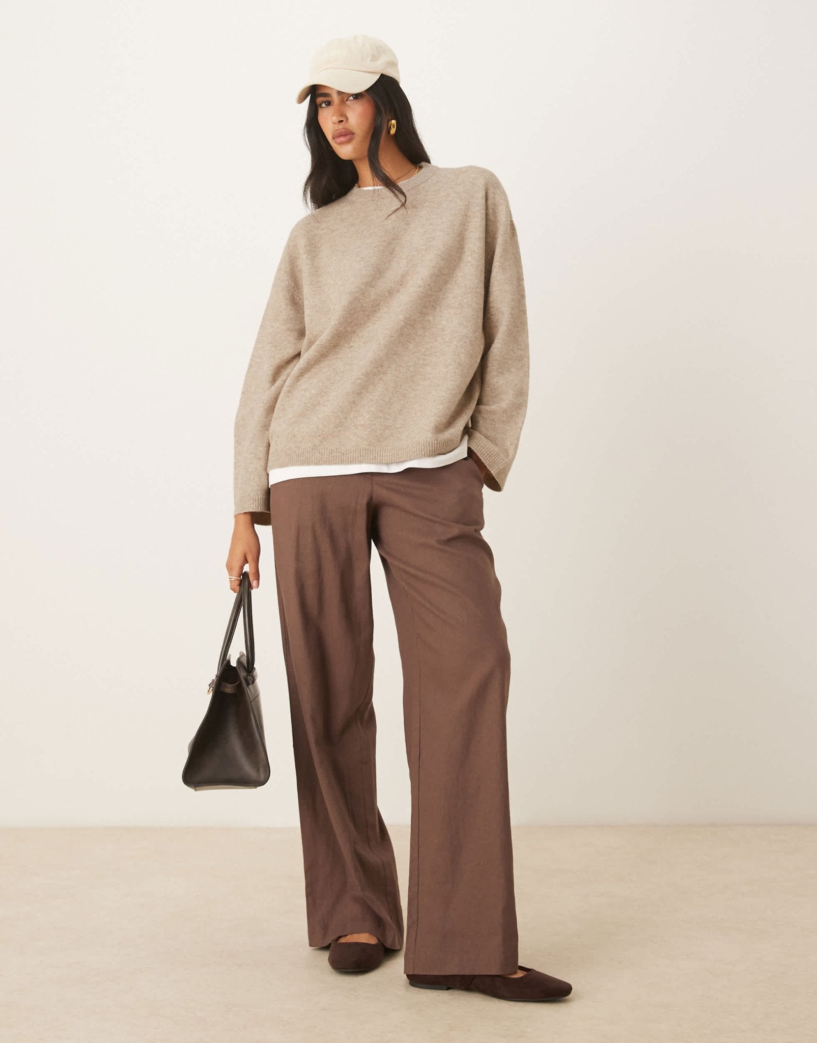 ASOS DESIGN relaxed crew neck jumper in oatmeal – ASOS Sample Sale