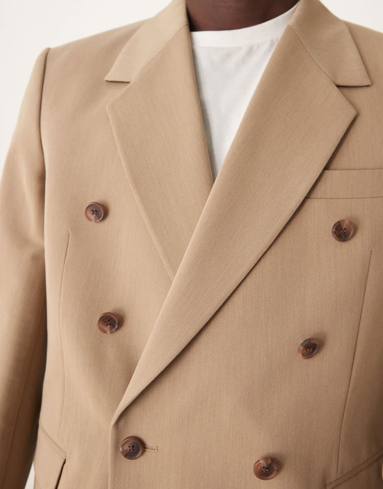 ASOS DESIGN relaxed double breasted suit jacket in dark stone - ASOS Sample Sale