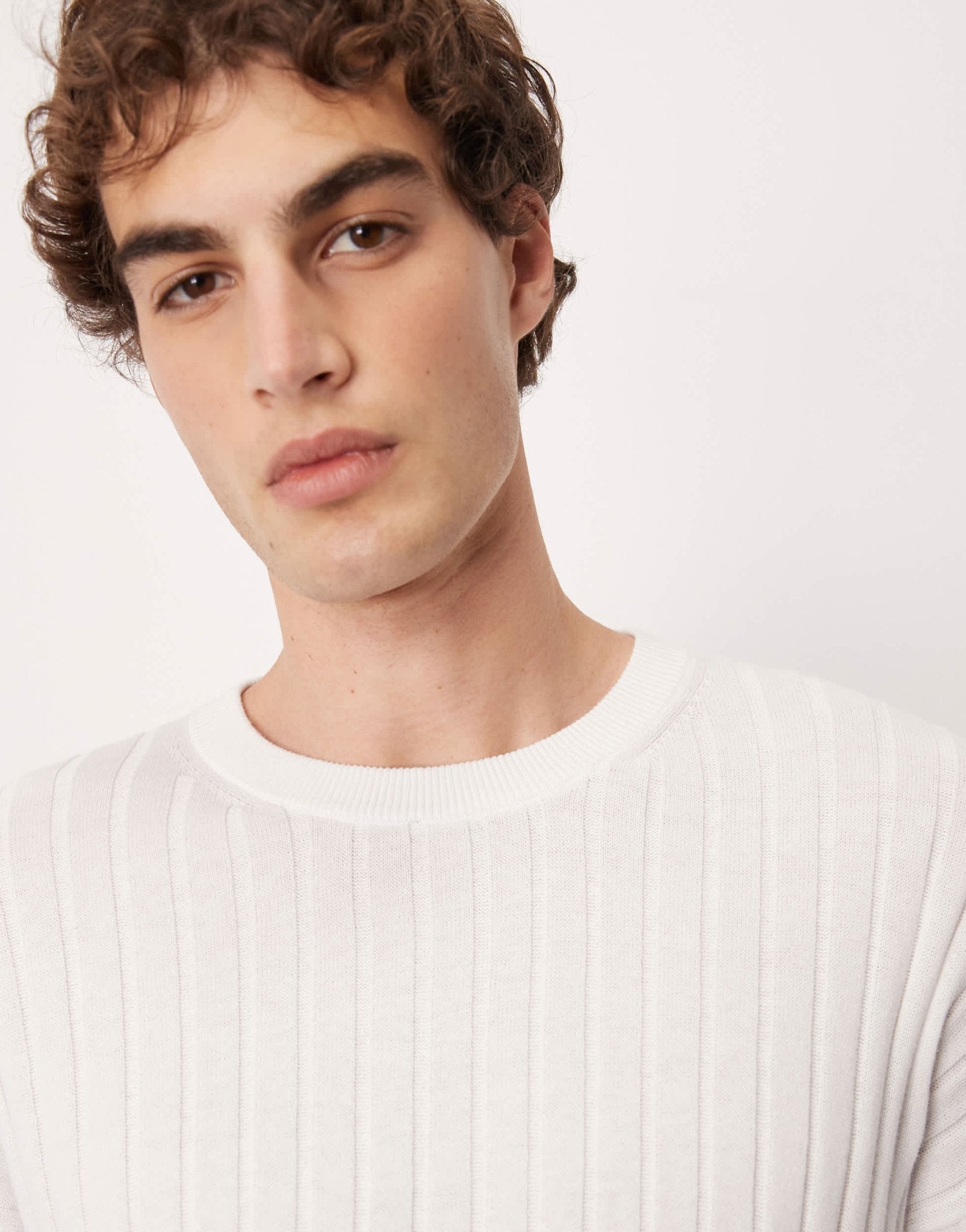 ASOS DESIGN relaxed knitted rib t-shirt in white - ASOS Sample Sale