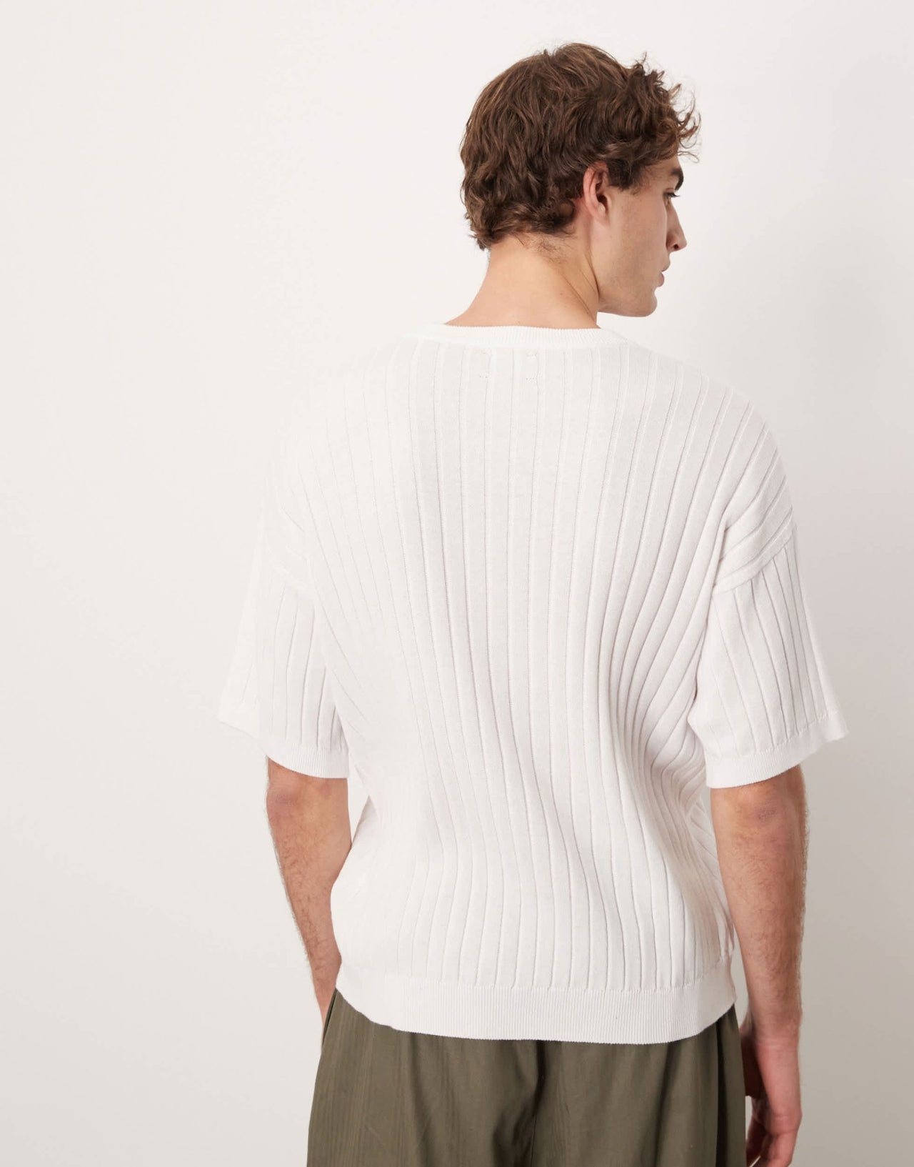 ASOS DESIGN relaxed knitted rib t-shirt in white - ASOS Sample Sale