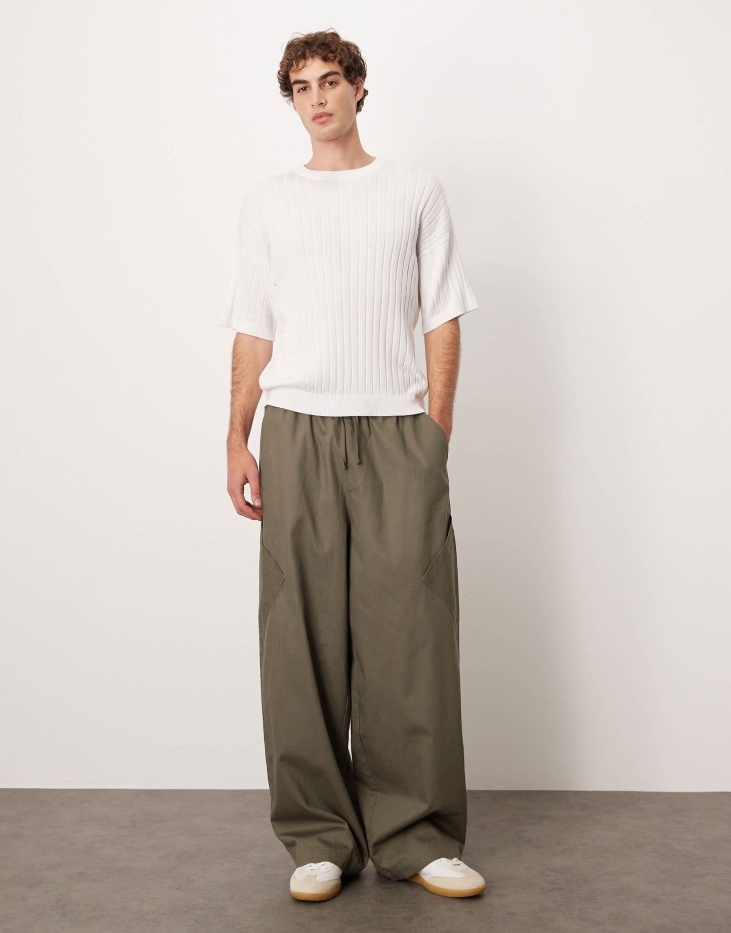ASOS DESIGN relaxed knitted rib t-shirt in white - ASOS Sample Sale