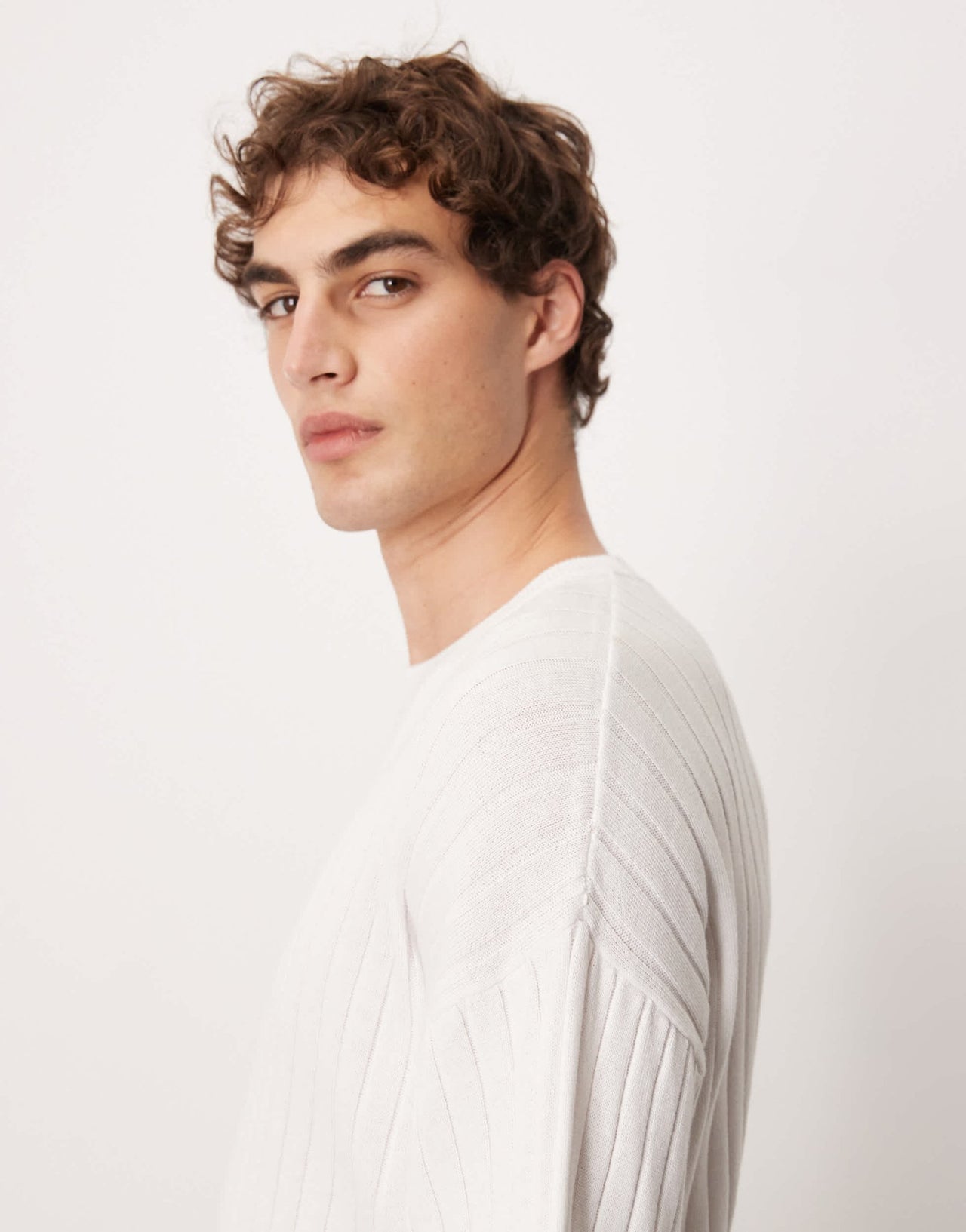 ASOS DESIGN relaxed knitted rib t-shirt in white - ASOS Sample Sale
