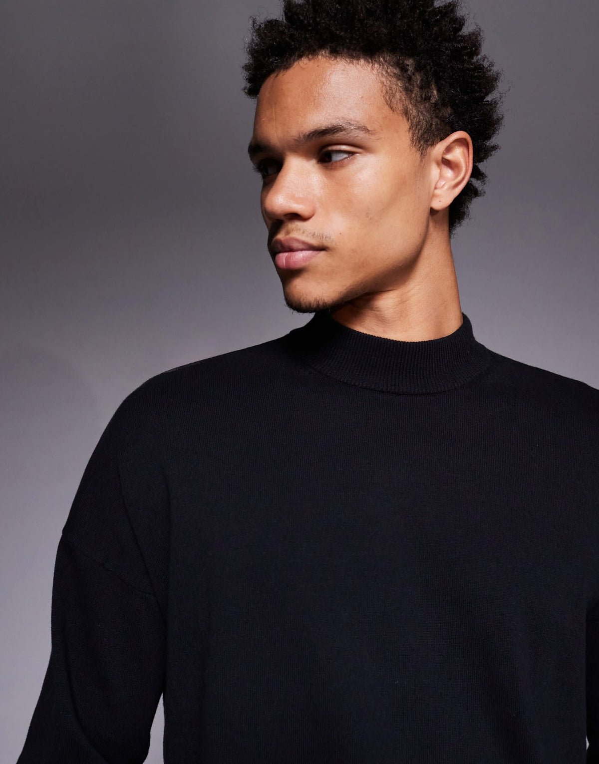 ASOS DESIGN relaxed long sleeve knitted turtle neck t-shirt in black - ASOS Sample Sale