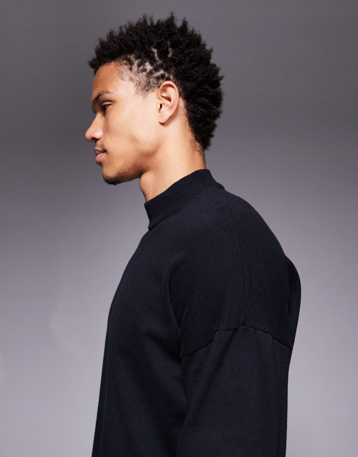 ASOS DESIGN relaxed long sleeve knitted turtle neck t-shirt in black - ASOS Sample Sale