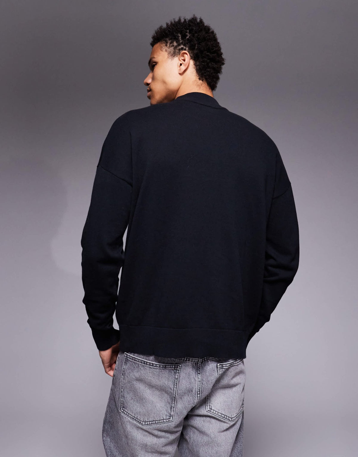 ASOS DESIGN relaxed long sleeve knitted turtle neck t-shirt in black - ASOS Sample Sale