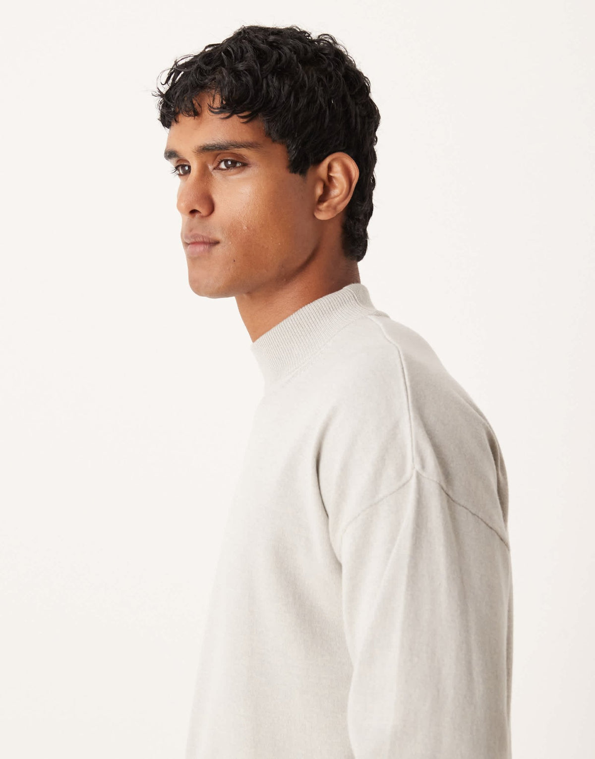 ASOS DESIGN relaxed long sleeve knitted turtle neck t-shirt in light grey marl - ASOS Sample Sale
