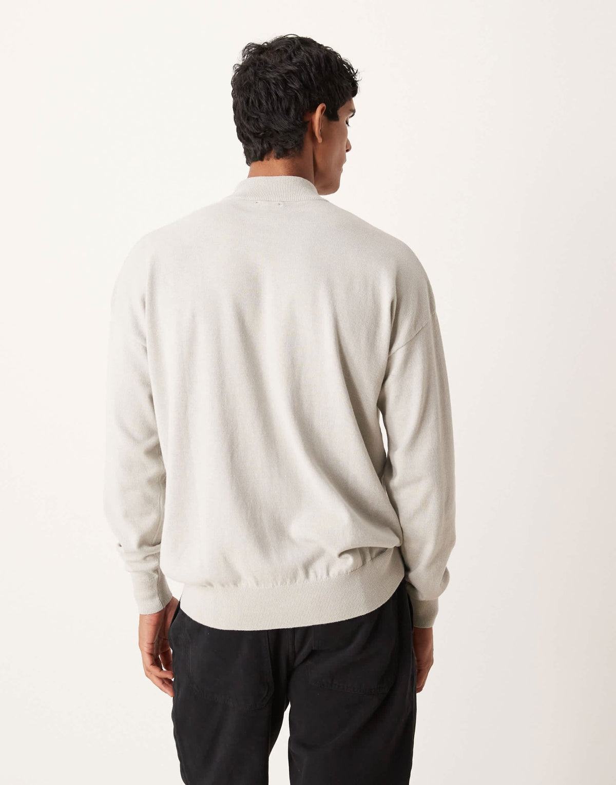 ASOS DESIGN relaxed long sleeve knitted turtle neck t-shirt in light grey marl - ASOS Sample Sale