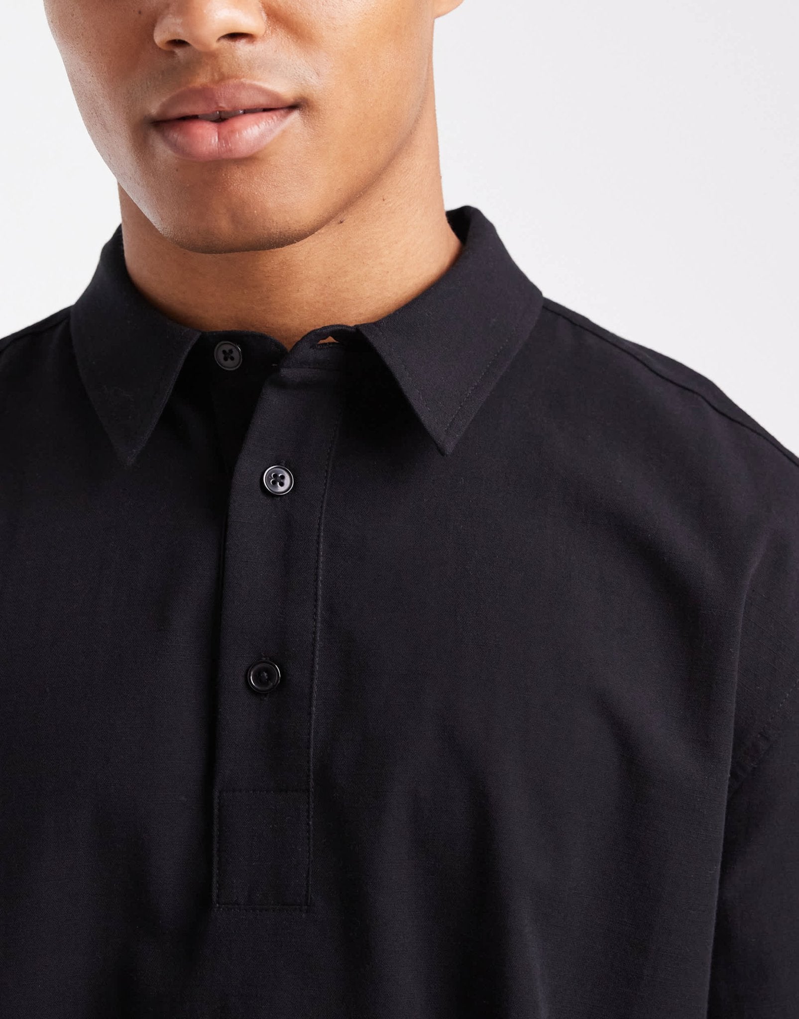 ASOS DESIGN relaxed overhead shirt in black – ASOS Sample Sale