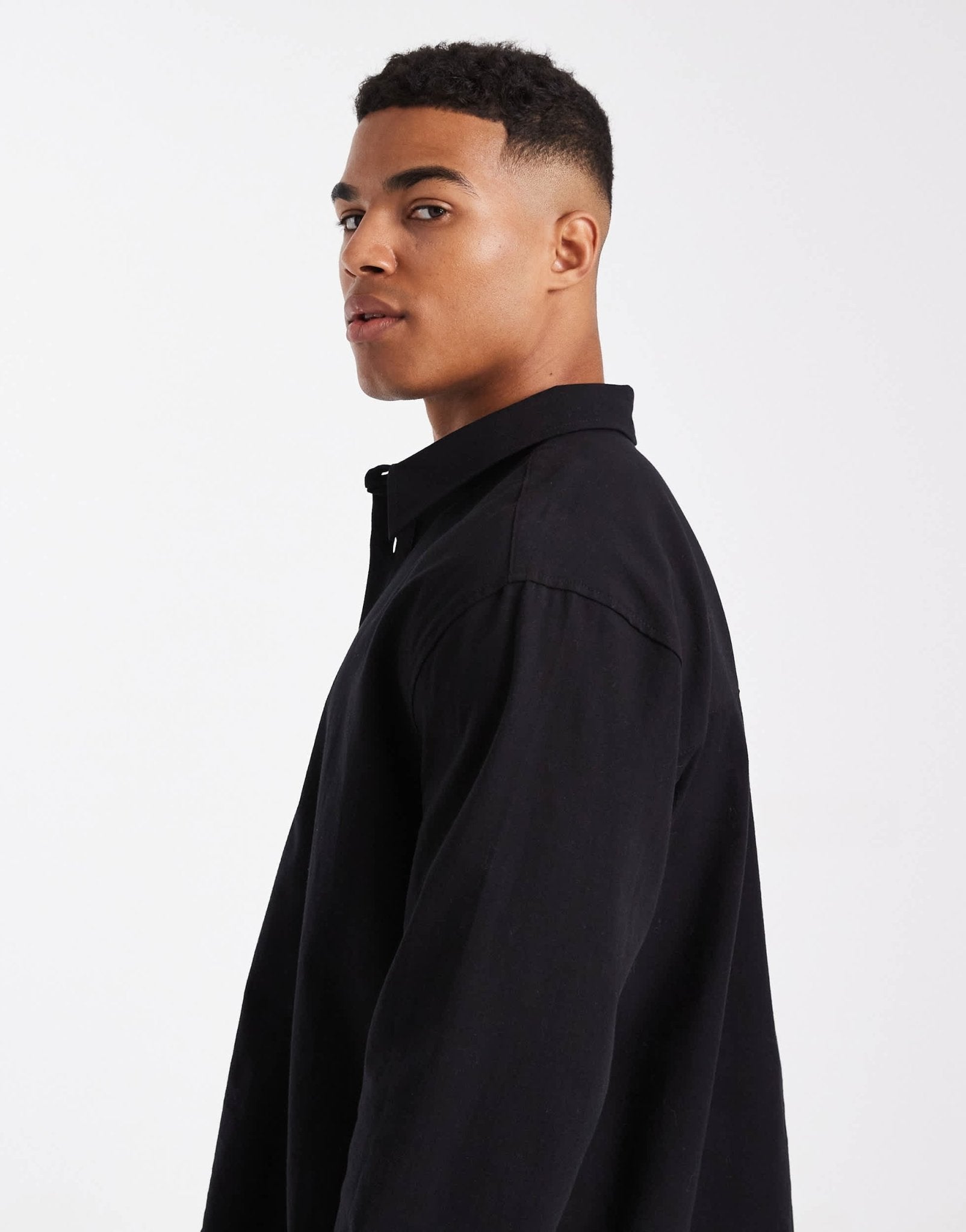 ASOS DESIGN relaxed overhead shirt in black – ASOS Sample Sale