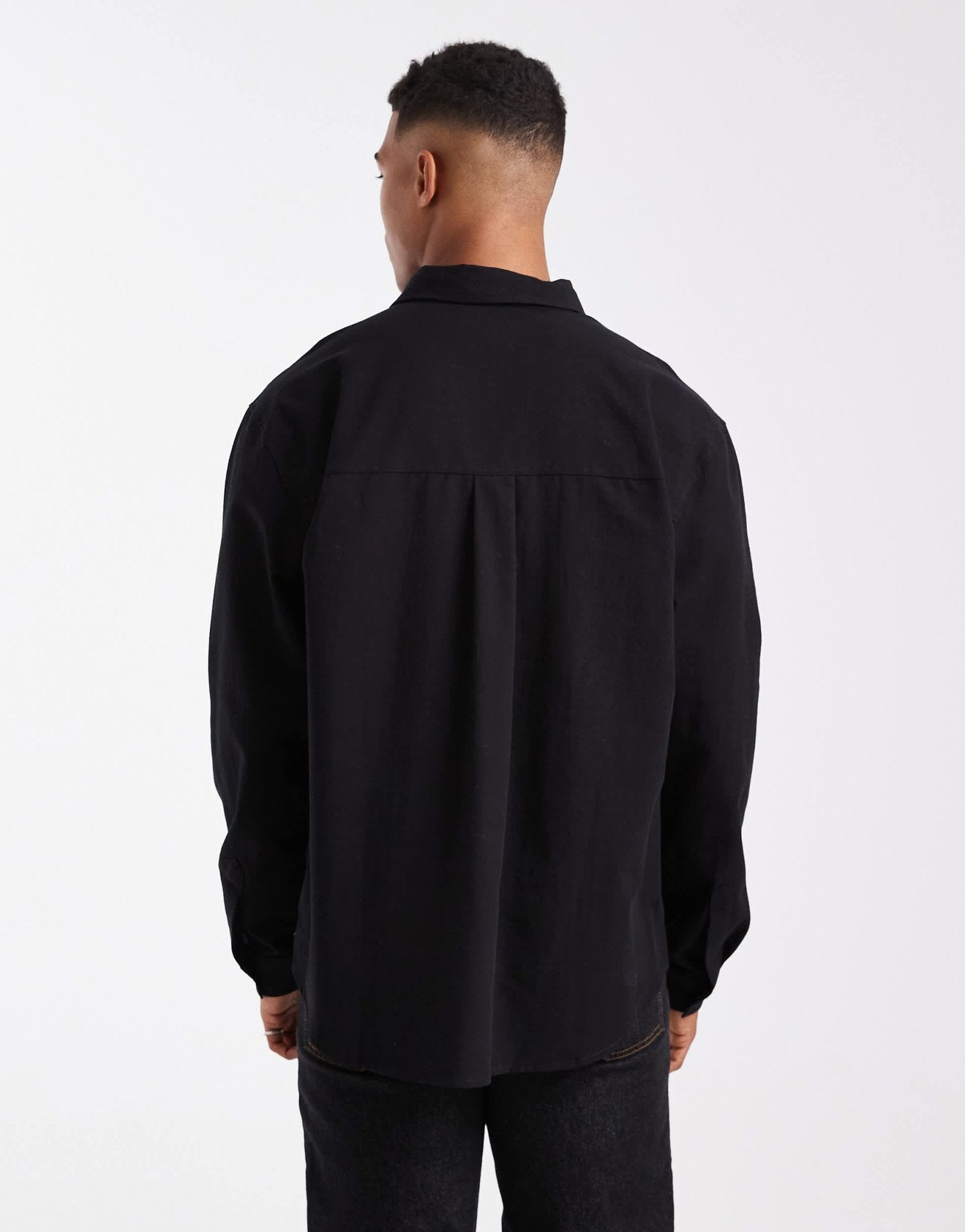 ASOS DESIGN relaxed overhead shirt in black – ASOS Sample Sale