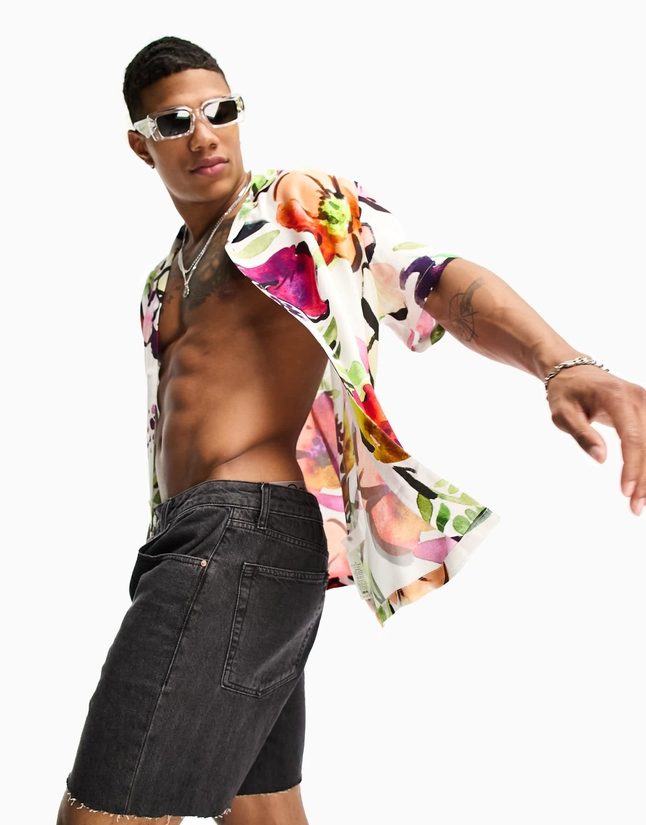 ASOS DESIGN relaxed revere shirt in painted floral print - ASOS Sample Sale