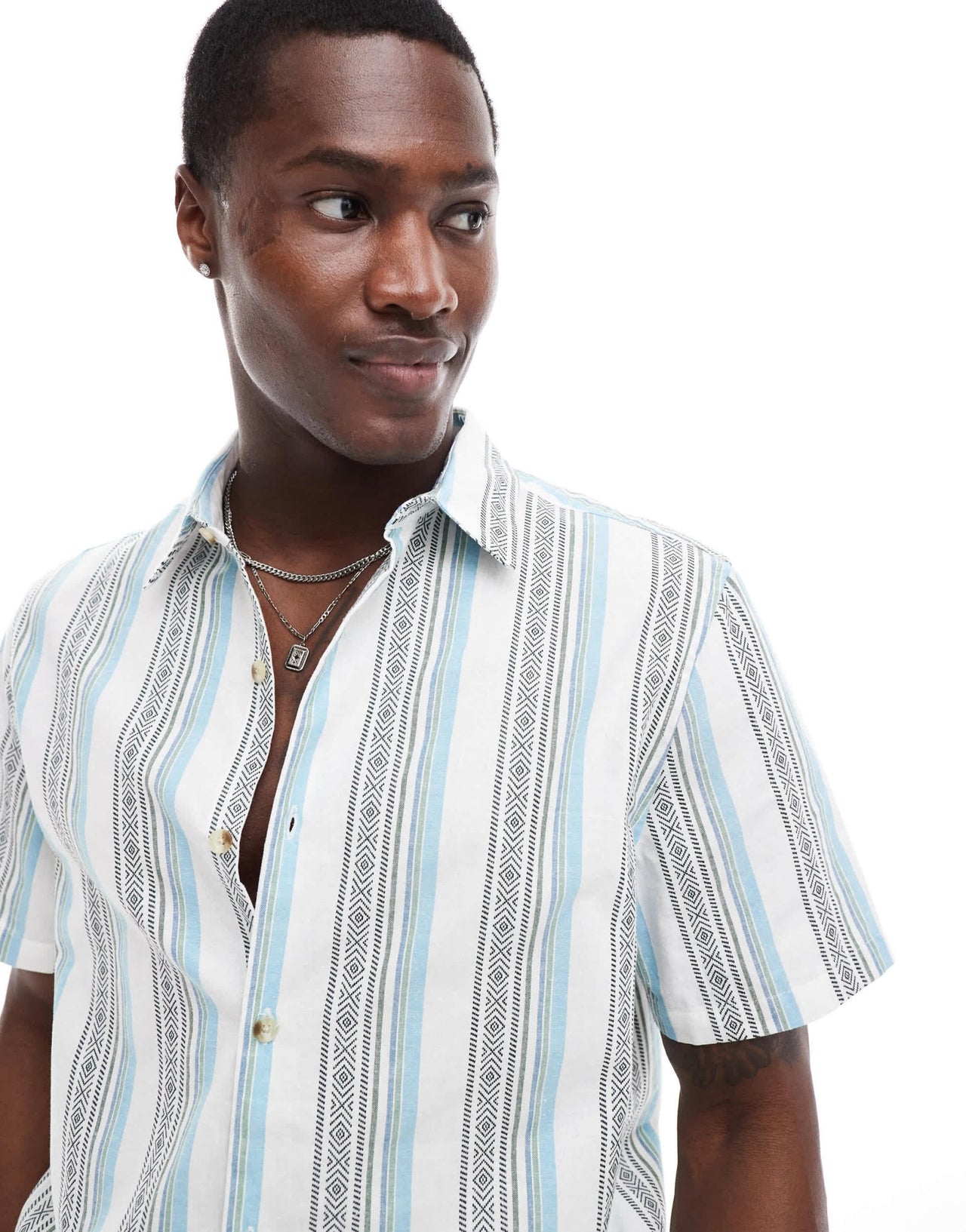 ASOS DESIGN relaxed shirt in aztec stripe - ASOS Sample Sale