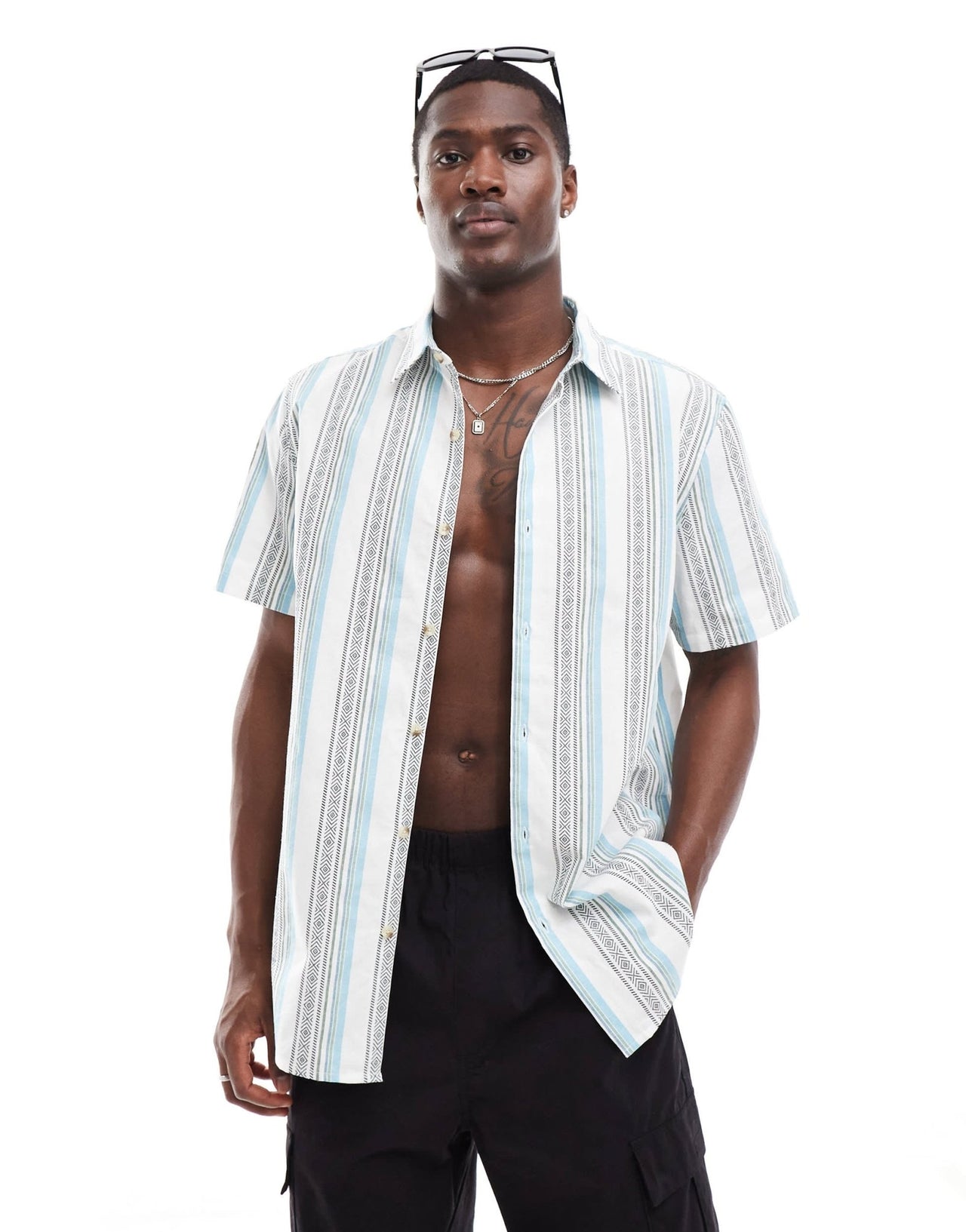 ASOS DESIGN relaxed shirt in aztec stripe - ASOS Sample Sale