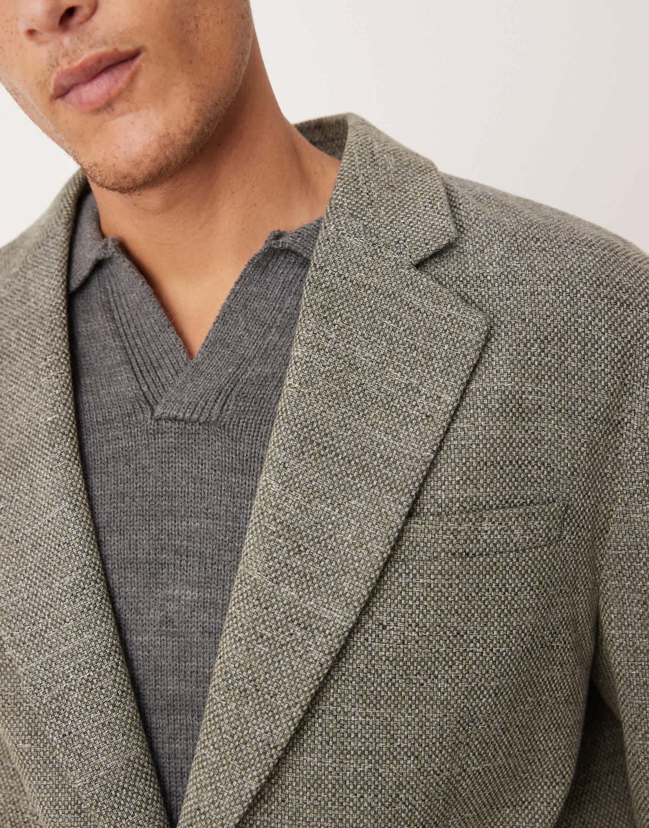 ASOS DESIGN relaxed slouchy dad suit jacket in green tweed - ASOS Sample Sale